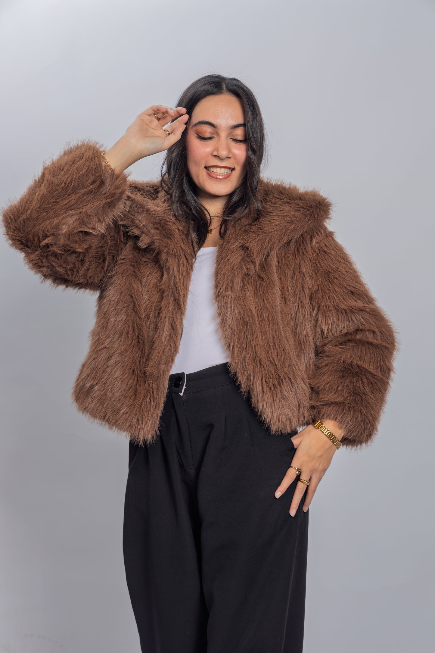 Mocha Faux Fur Jacket