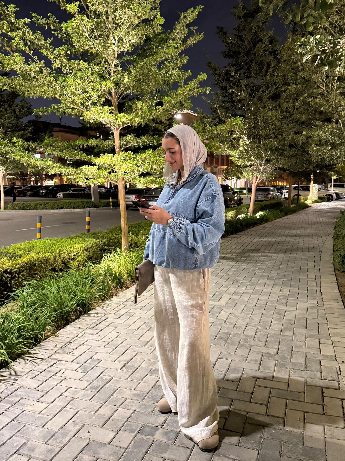 Lightblue Denim Half-zip
