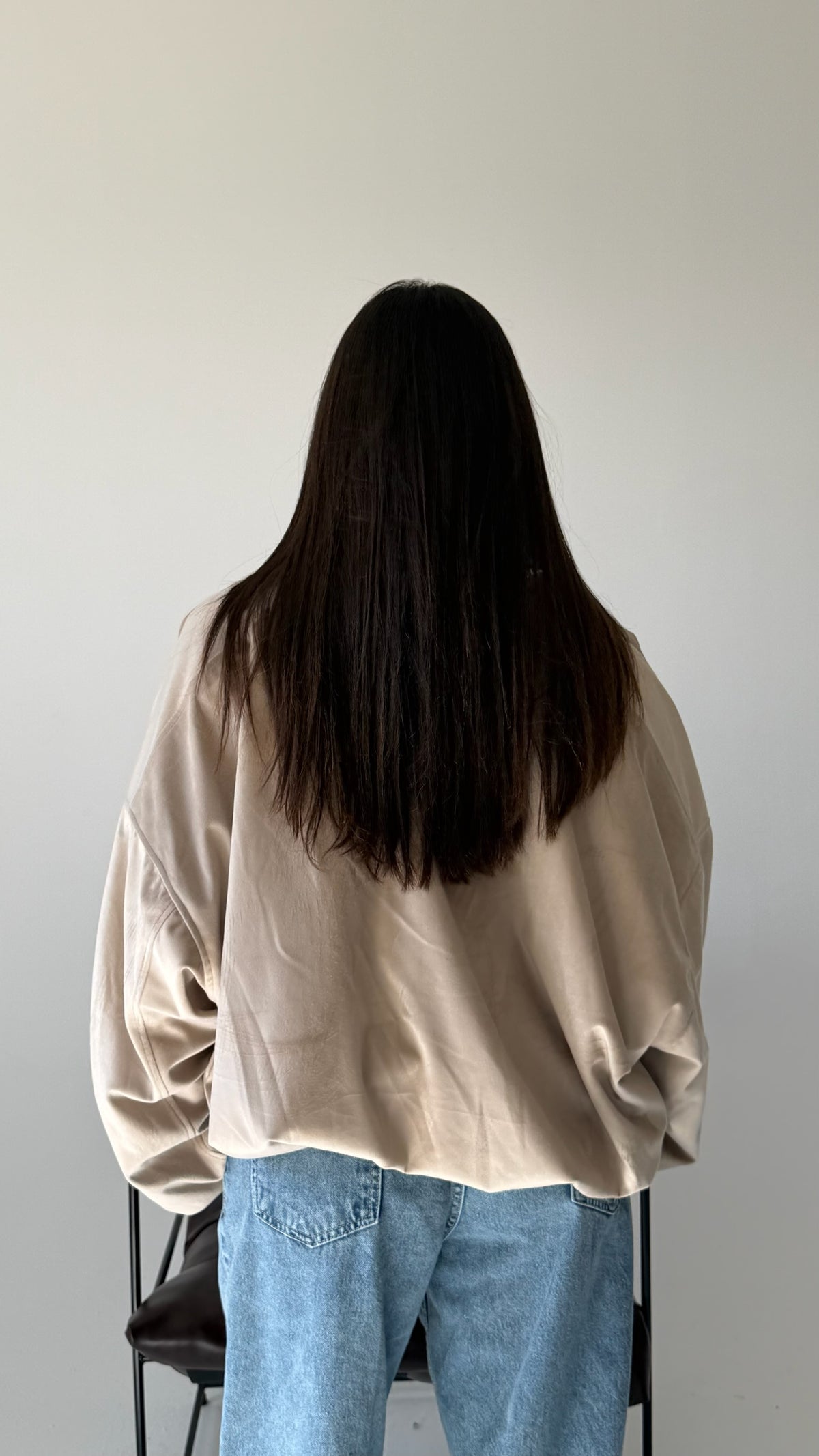 The Oversized Bomber Jacket In Beige