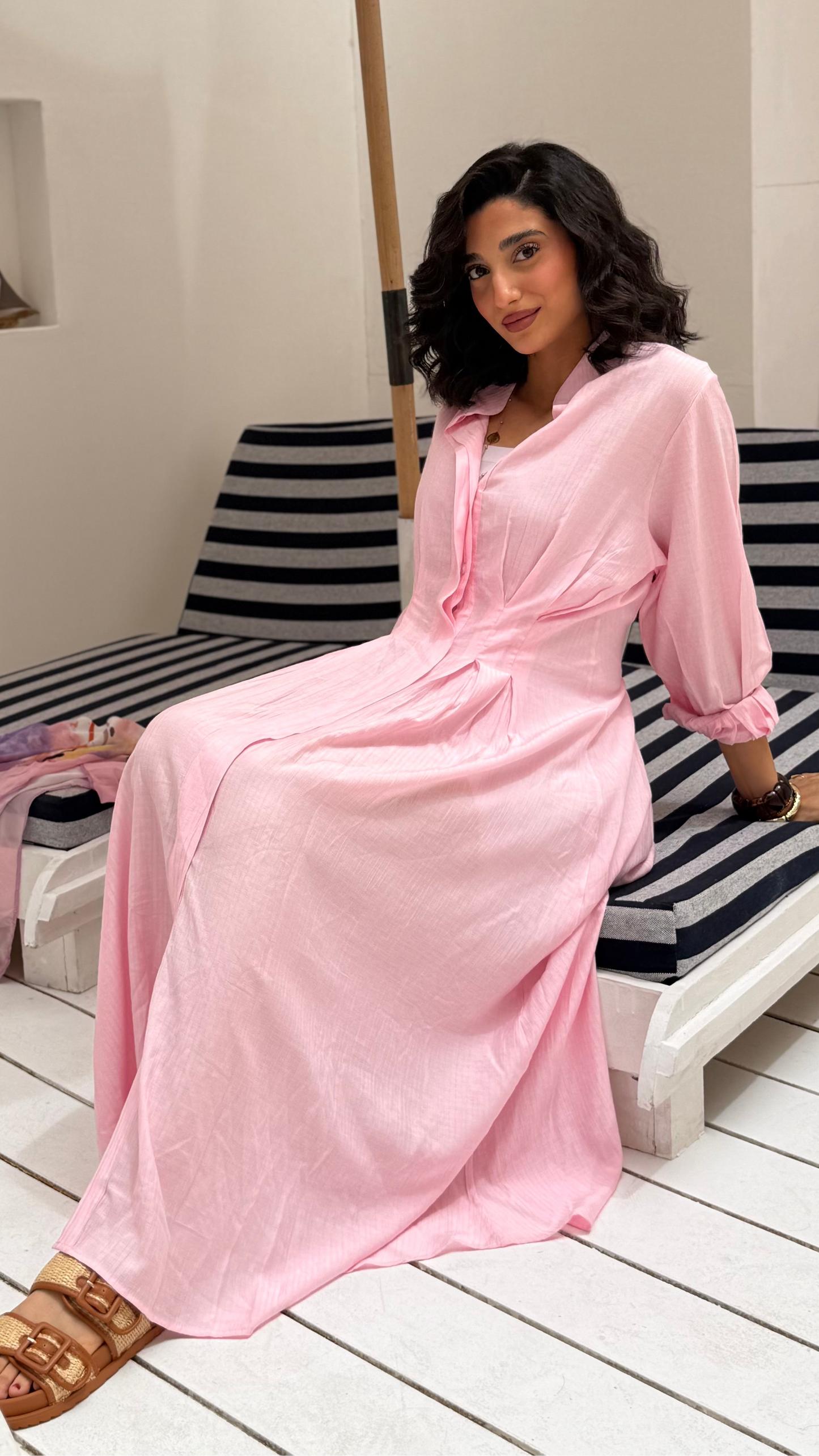 Cloud Waist Midi in Pink