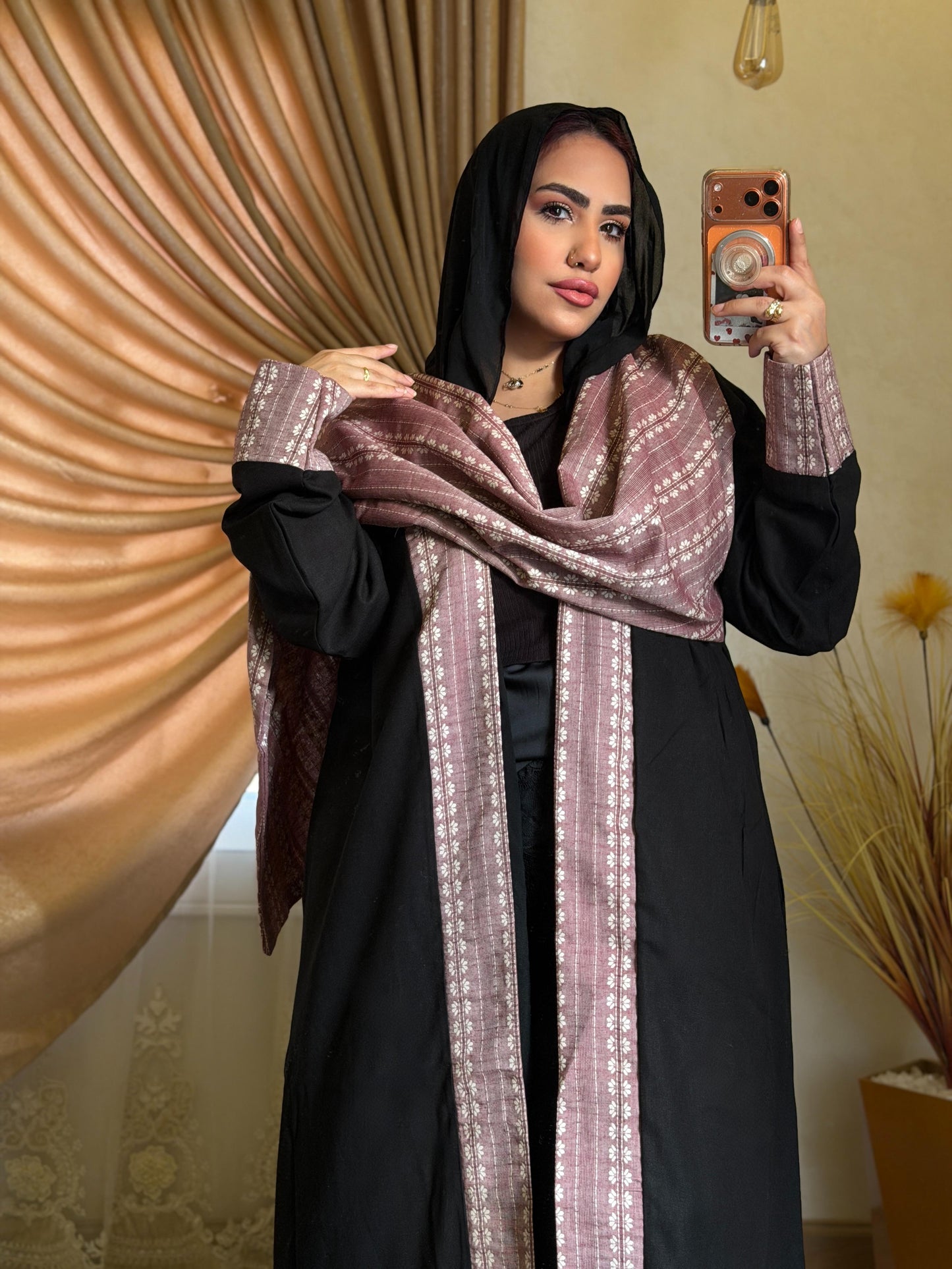Embroidered Black Kaftan