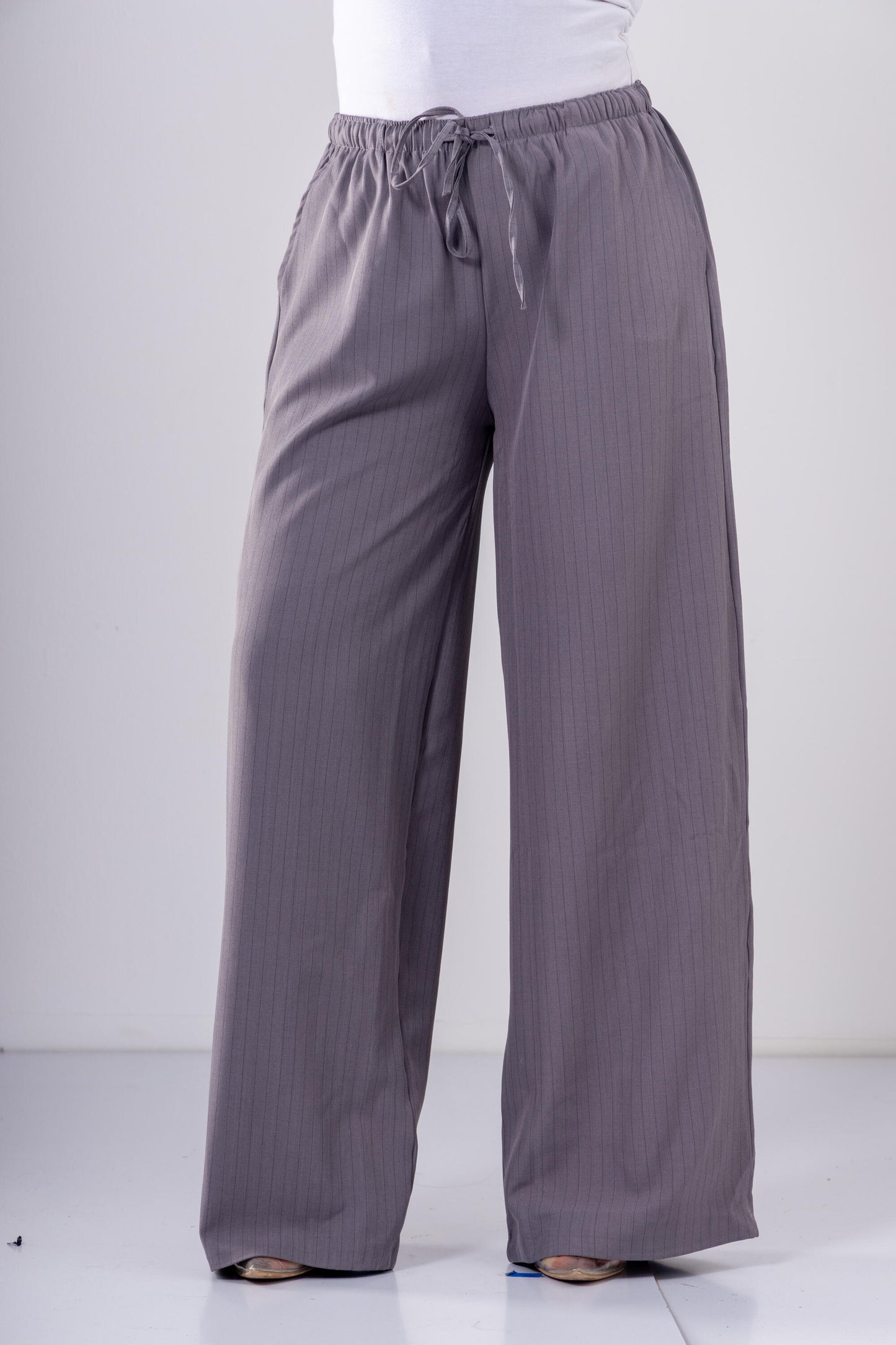 Dark Grey Pinstriped Pants
