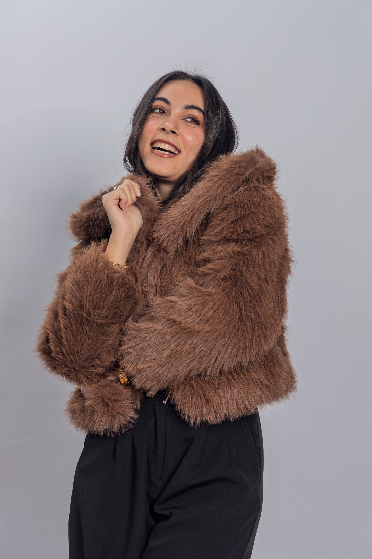 Mocha Faux Fur Jacket