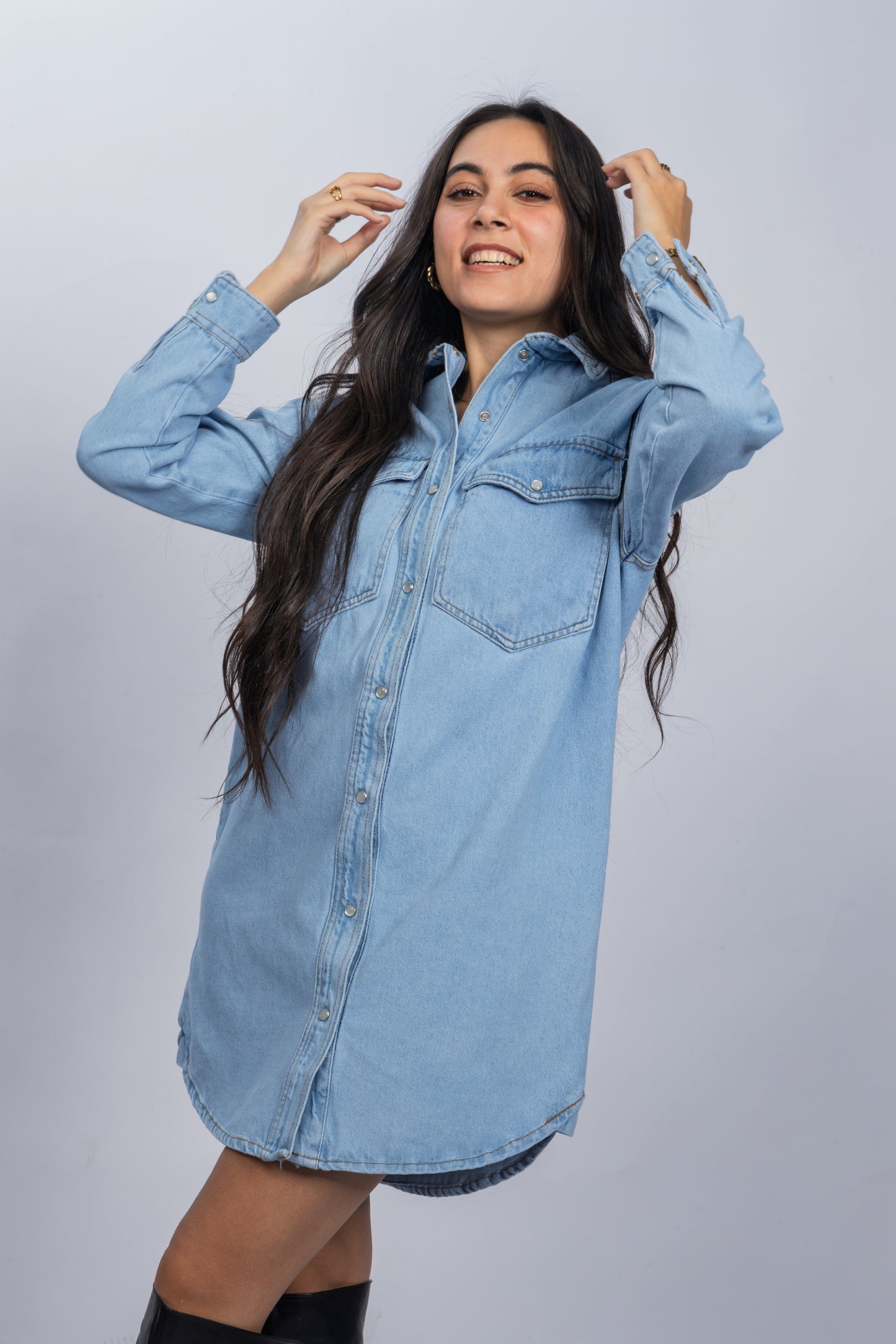 Sky Denim Shirtdress