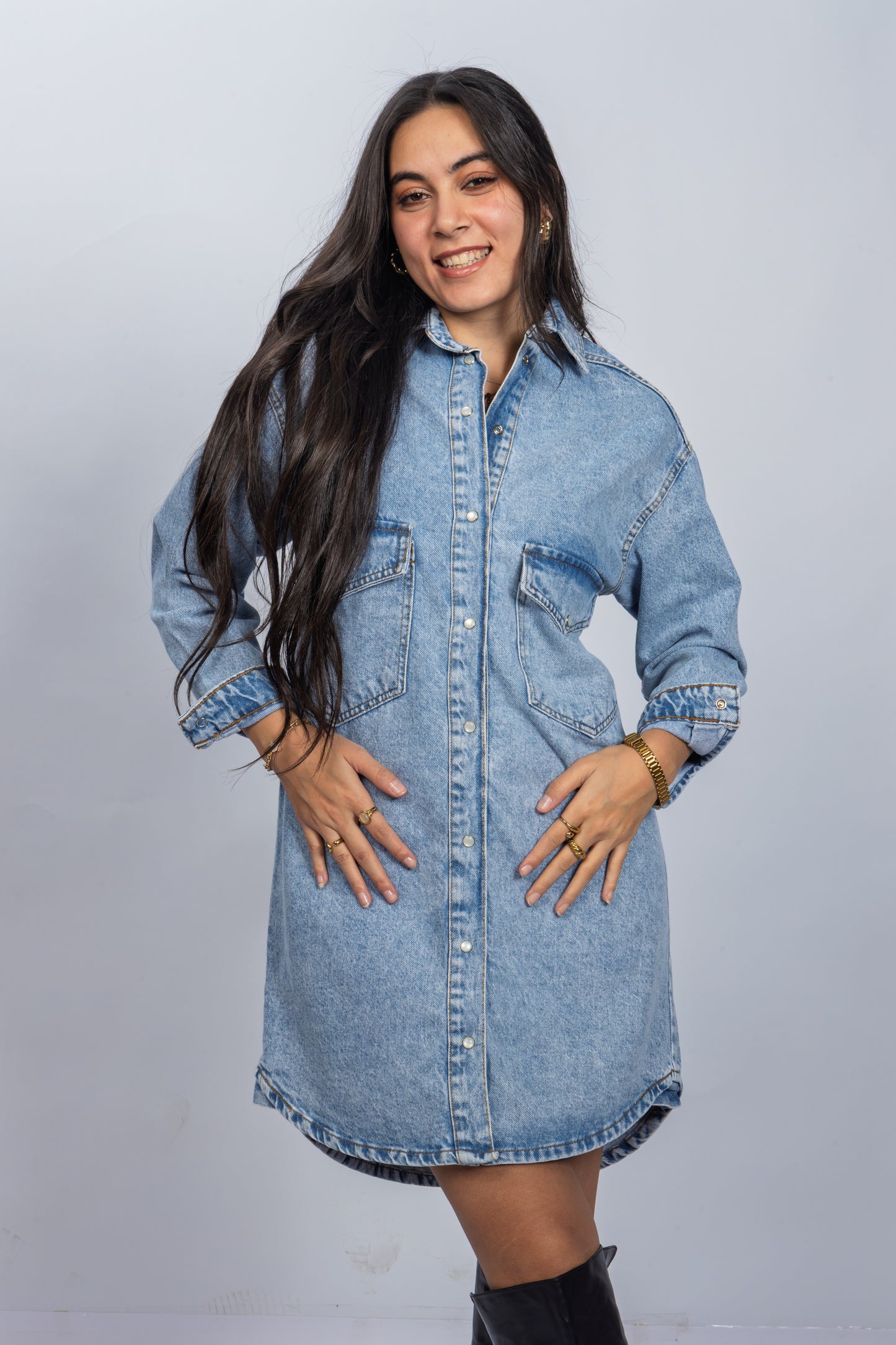 Stone Denim Shirtdress