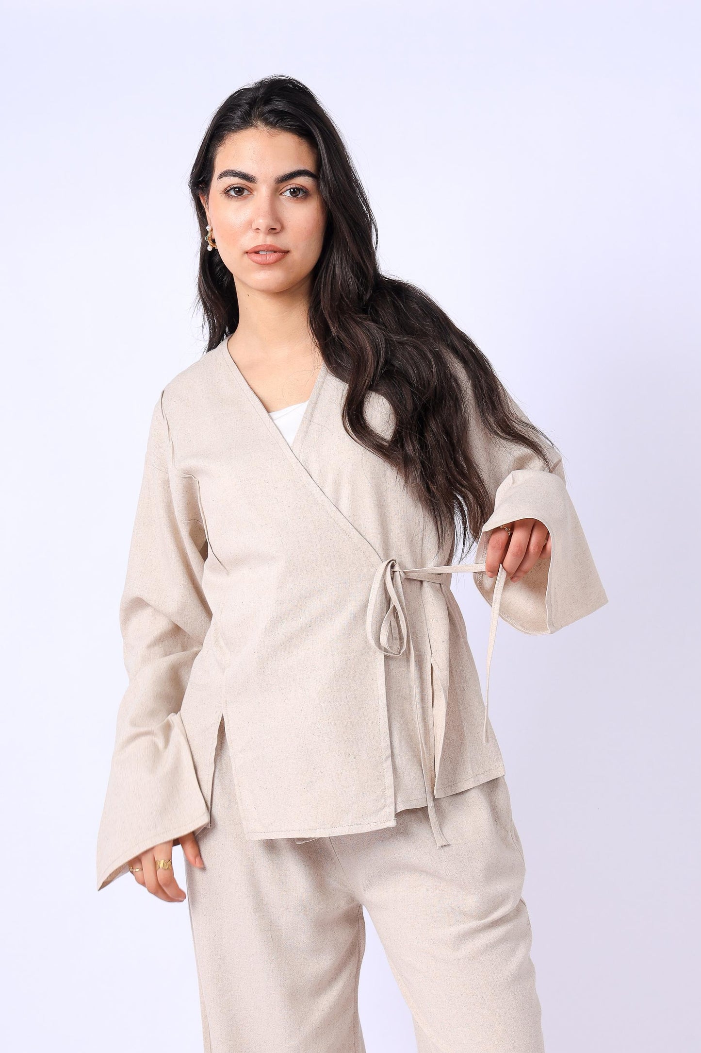Wrap Top In Beige