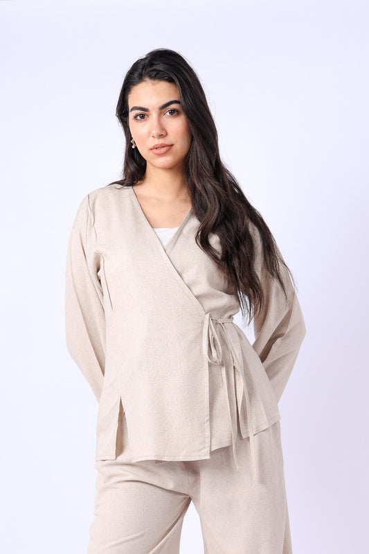 Wrap Top In Beige