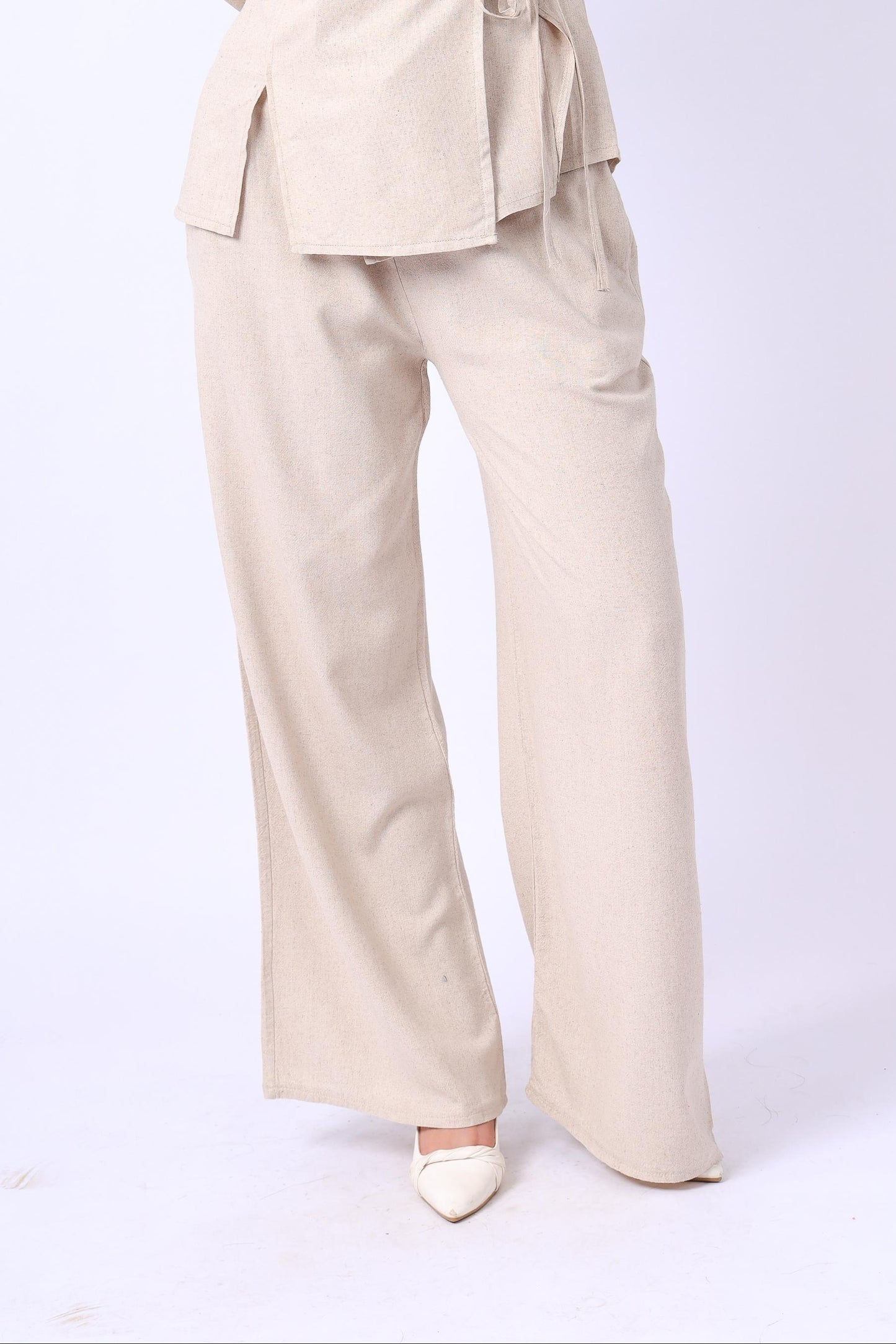 Linen Pants In Beige