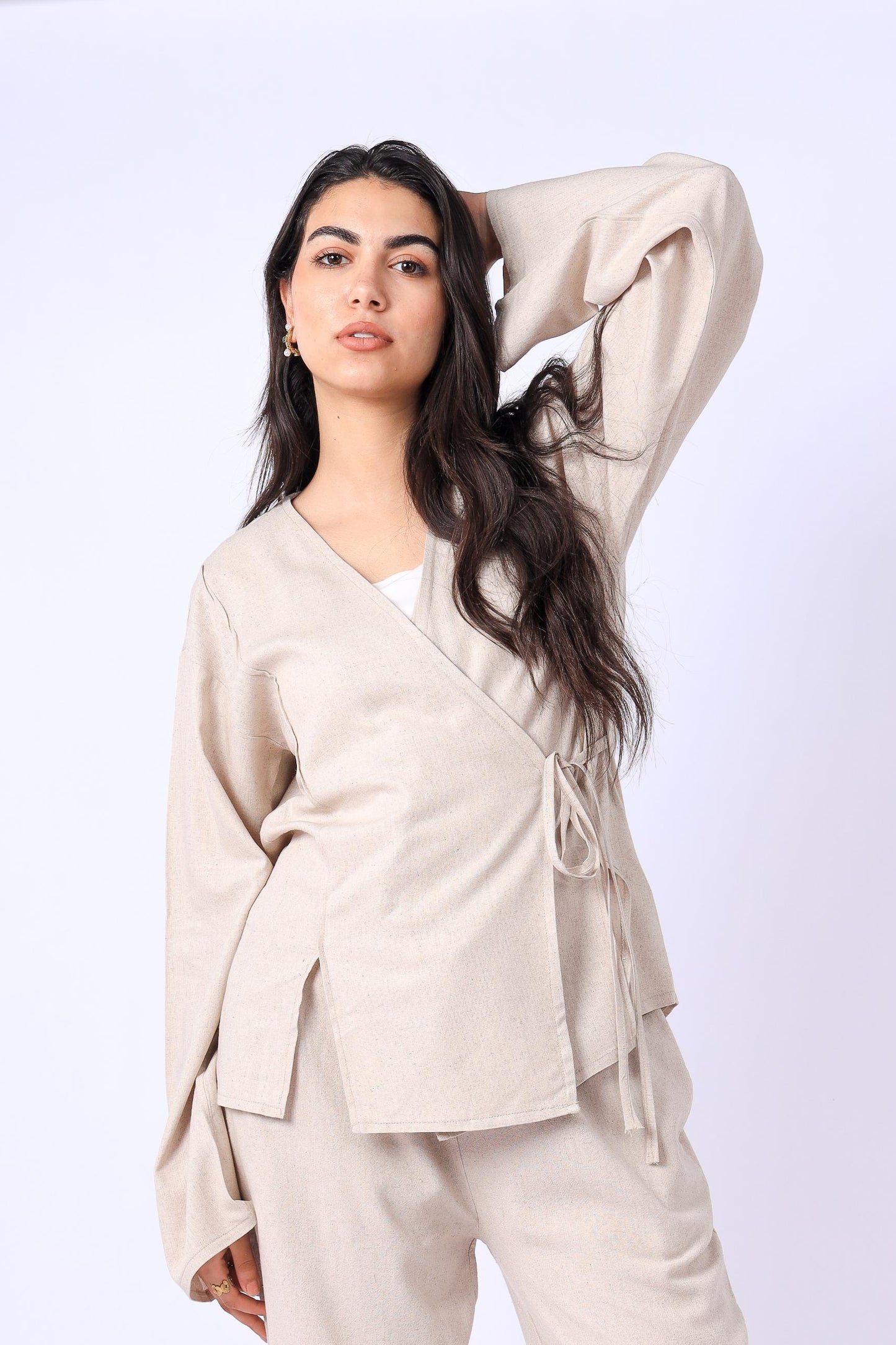 Wrap Top In Beige