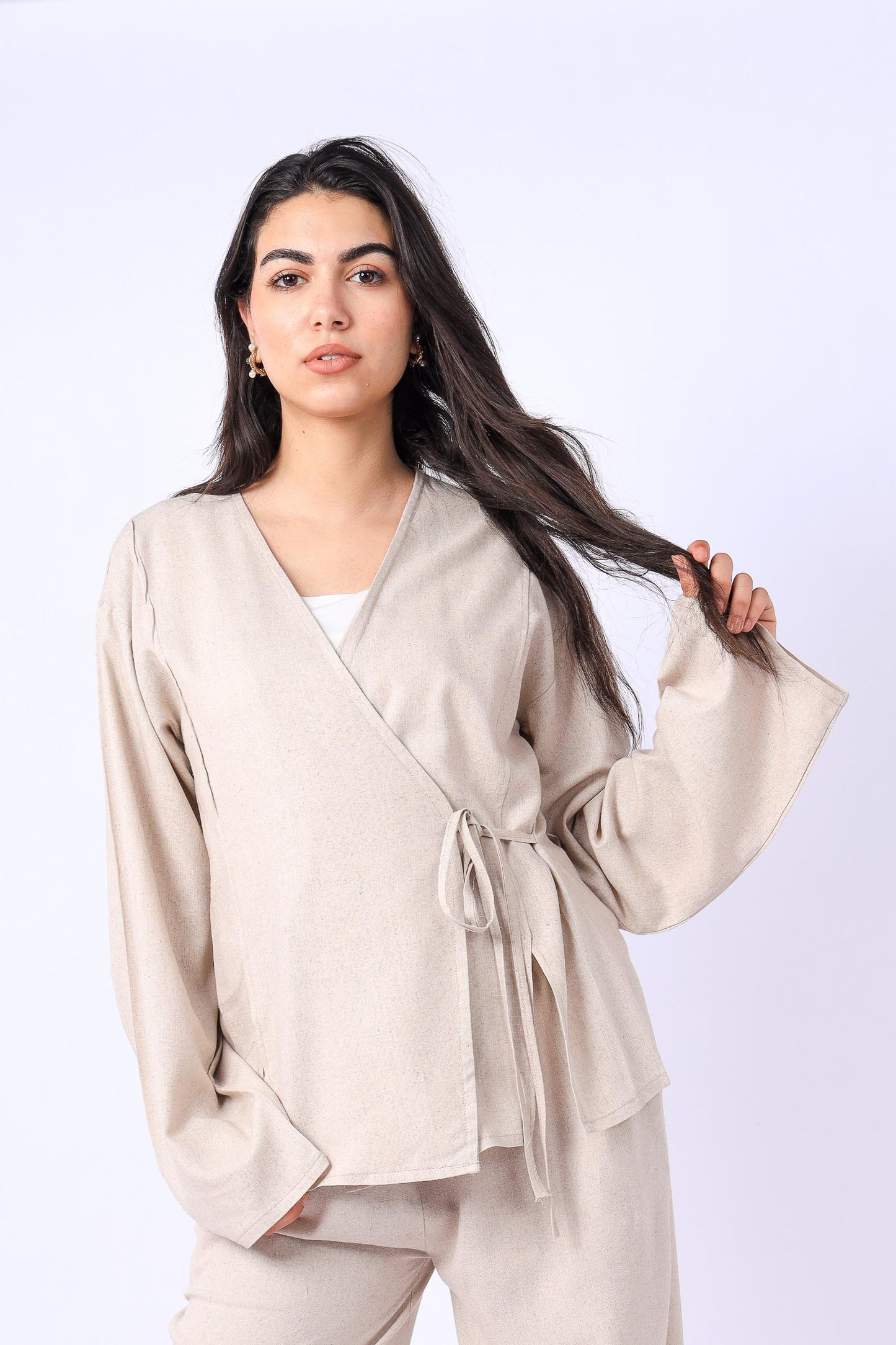Wrap Top In Beige