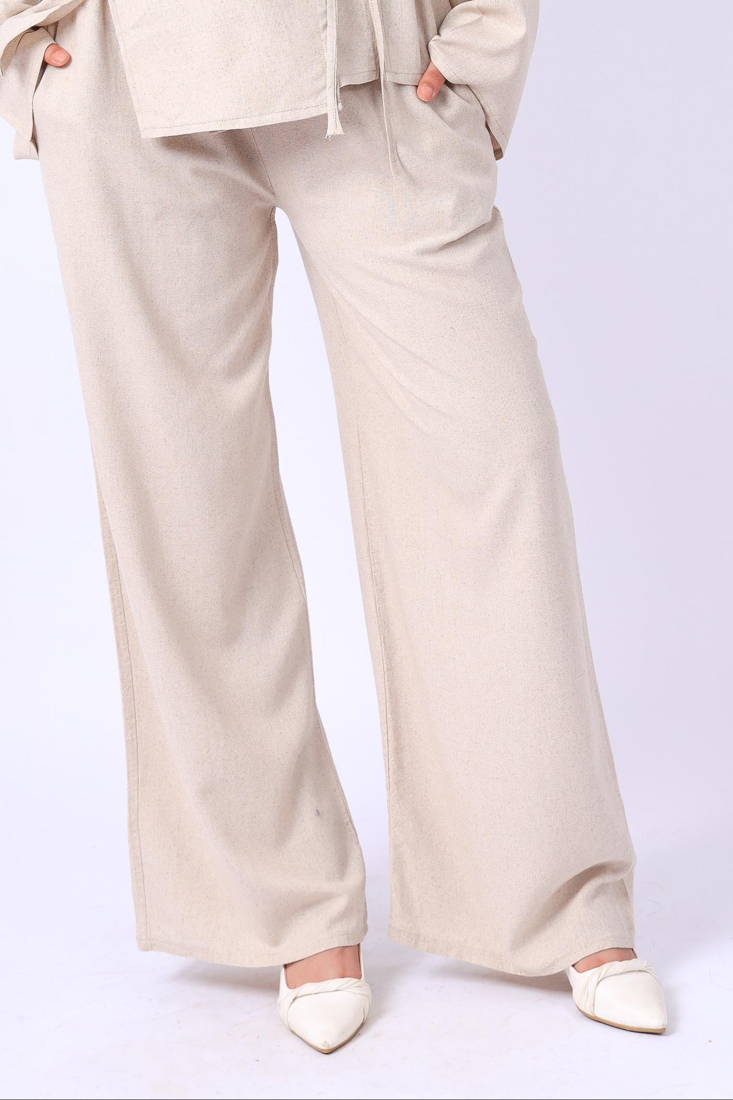 Linen Pants In Beige