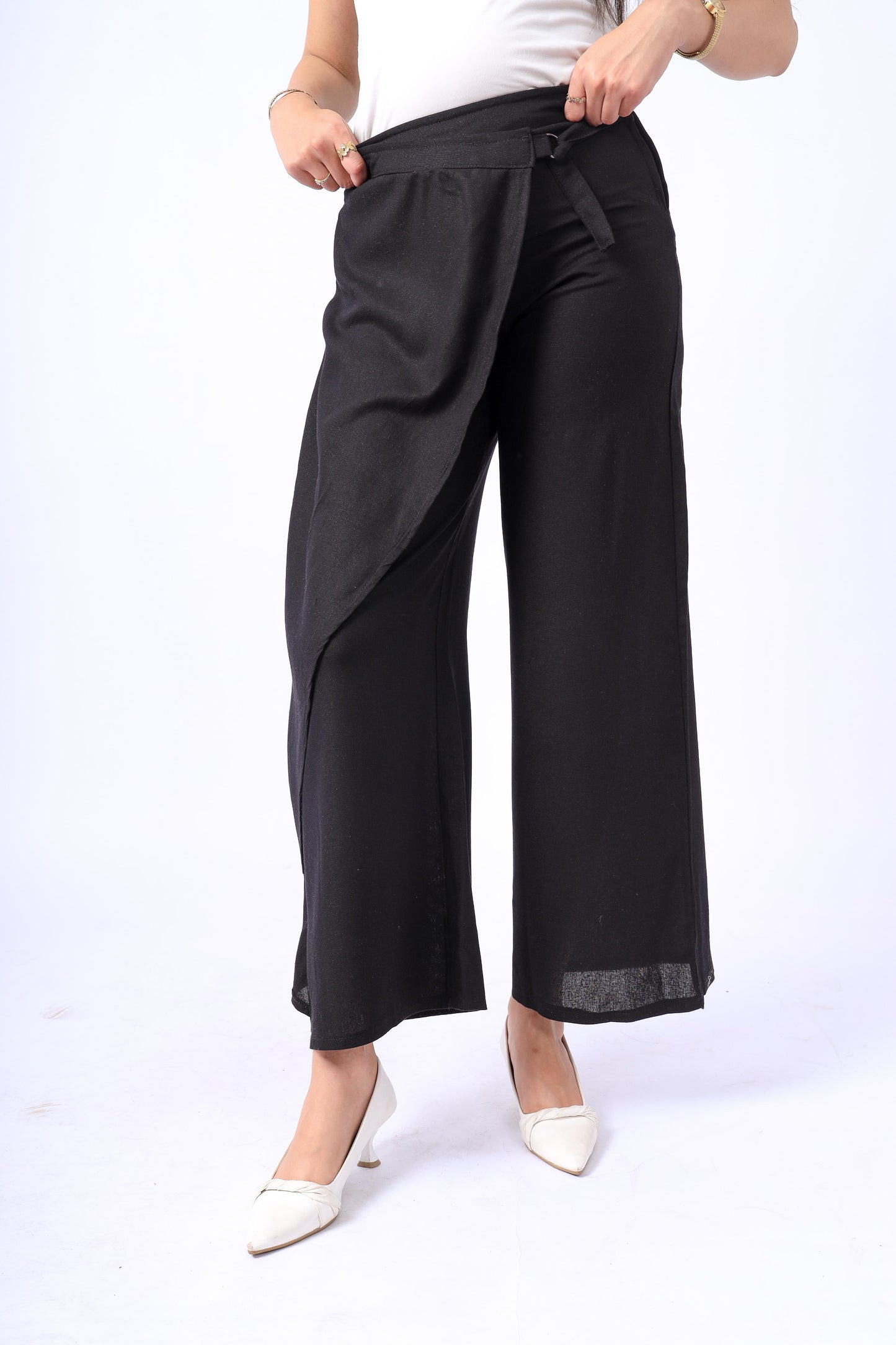 Soft Wrap Pants In Black