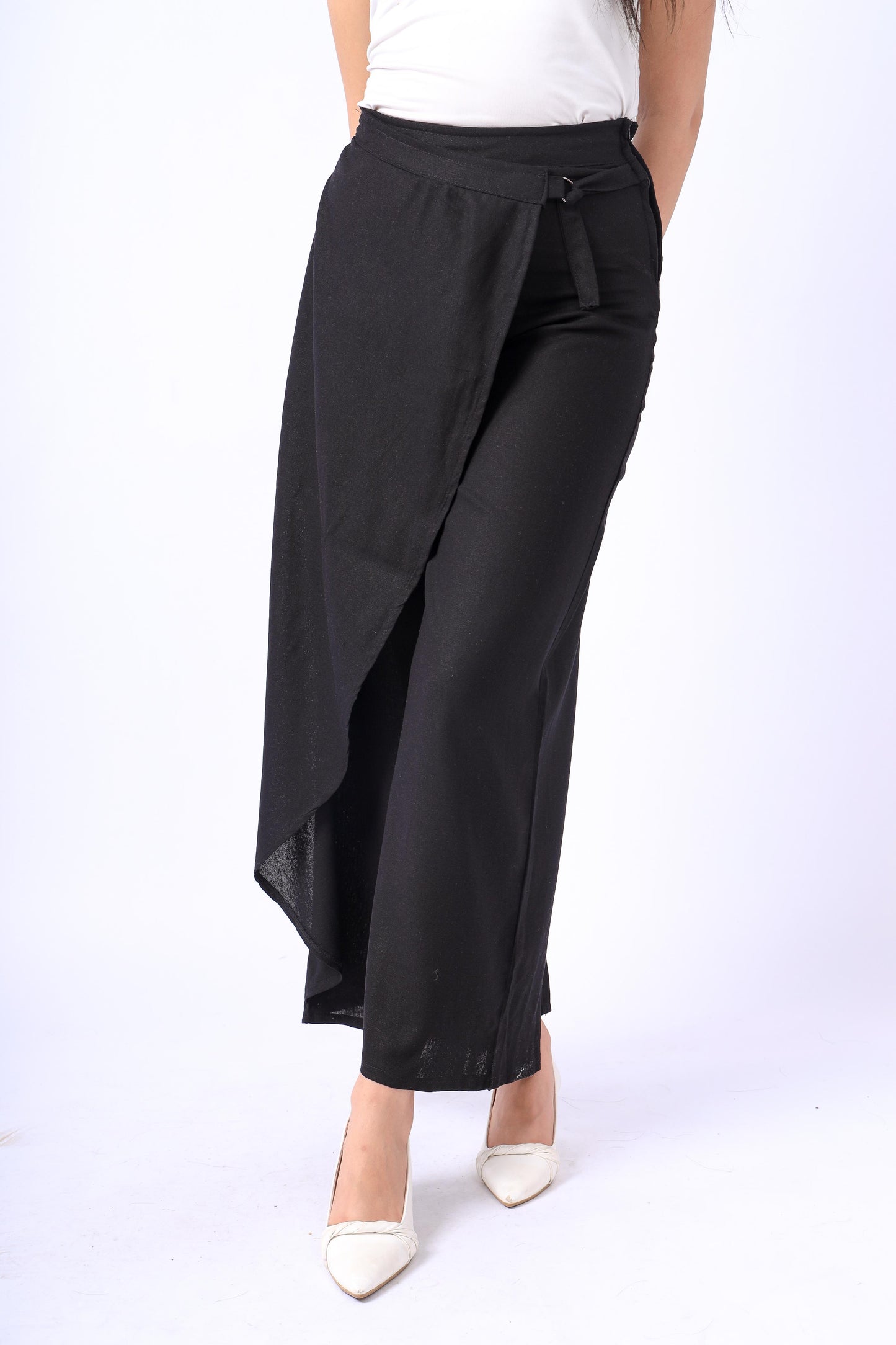 Soft Wrap Pants In Black