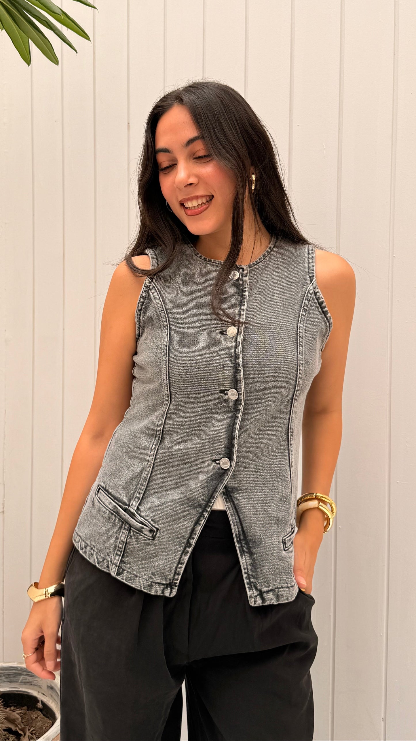 Grey Contour Vest