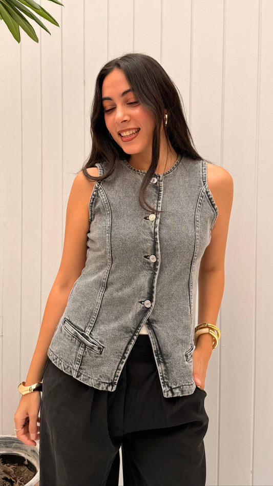 Grey Contour Vest
