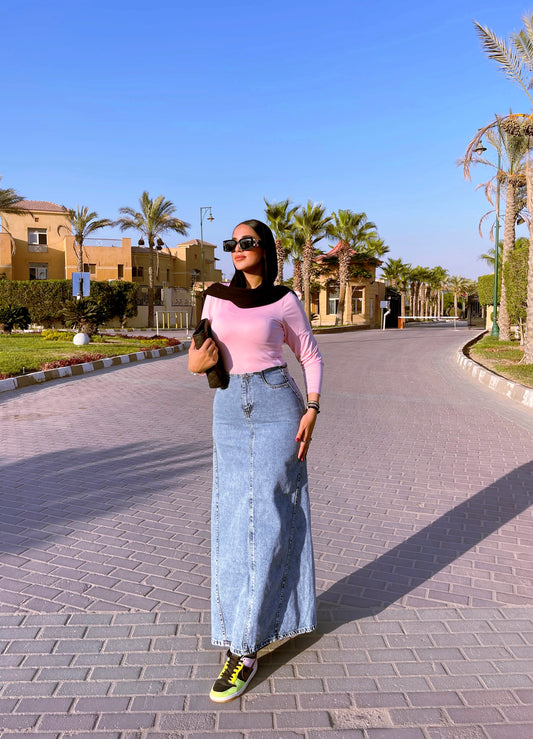Stroll Denim Maxi Skirt