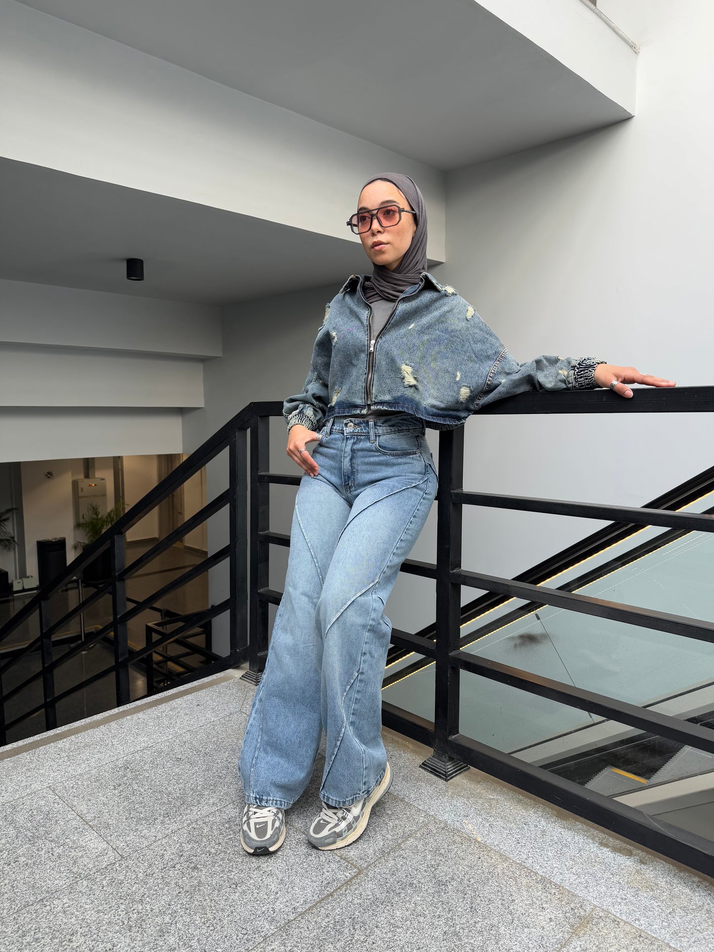 Wave stitch jeans