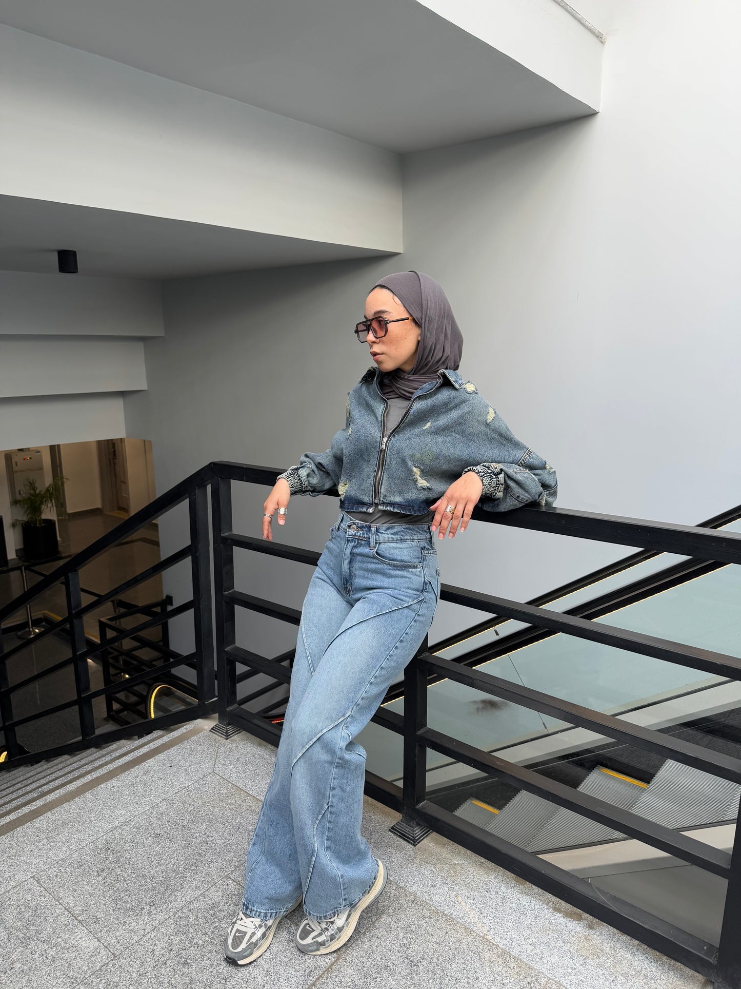 Wave stitch jeans