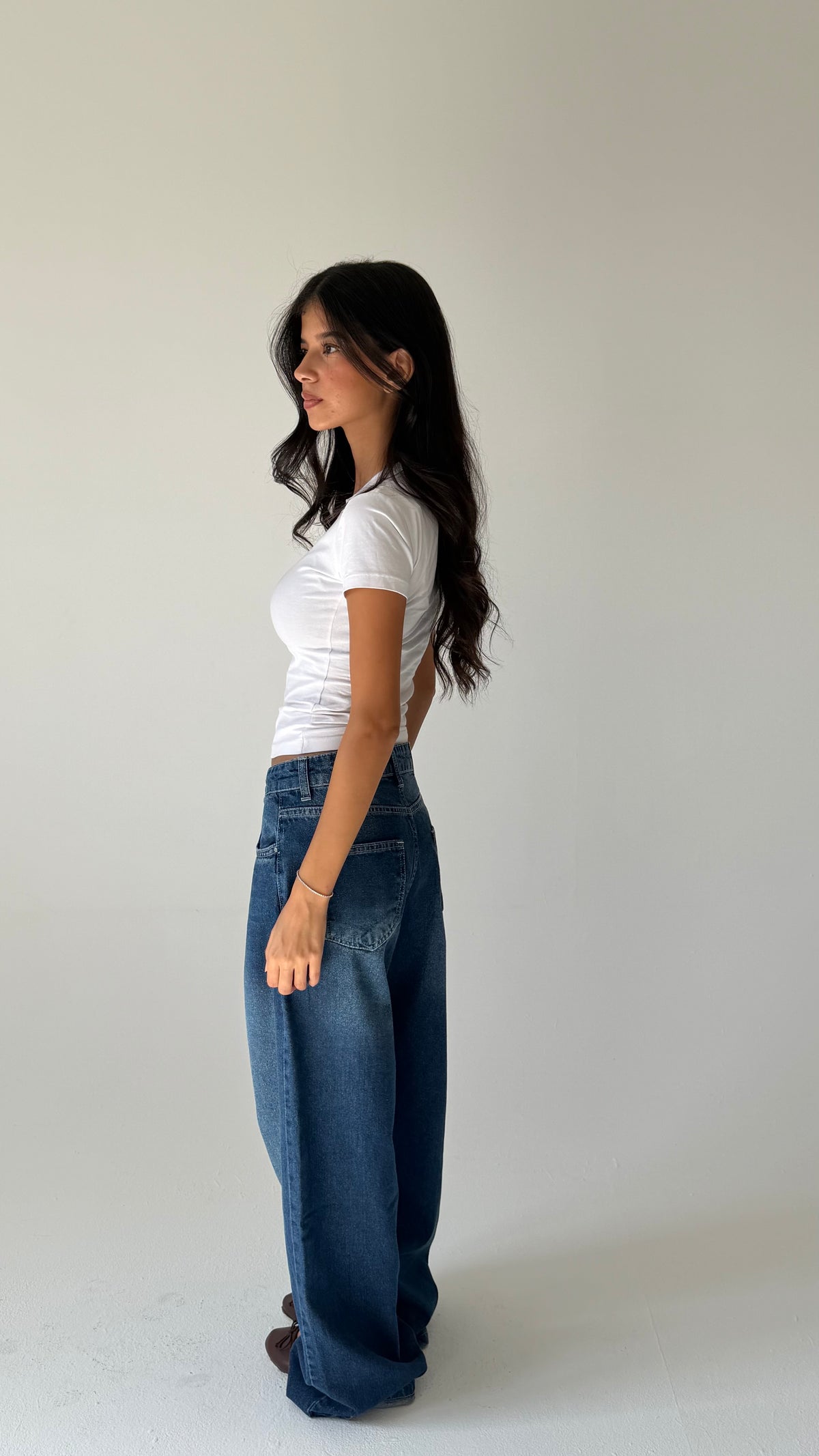 Relaxed Fit Denim Pants In Deep Blue