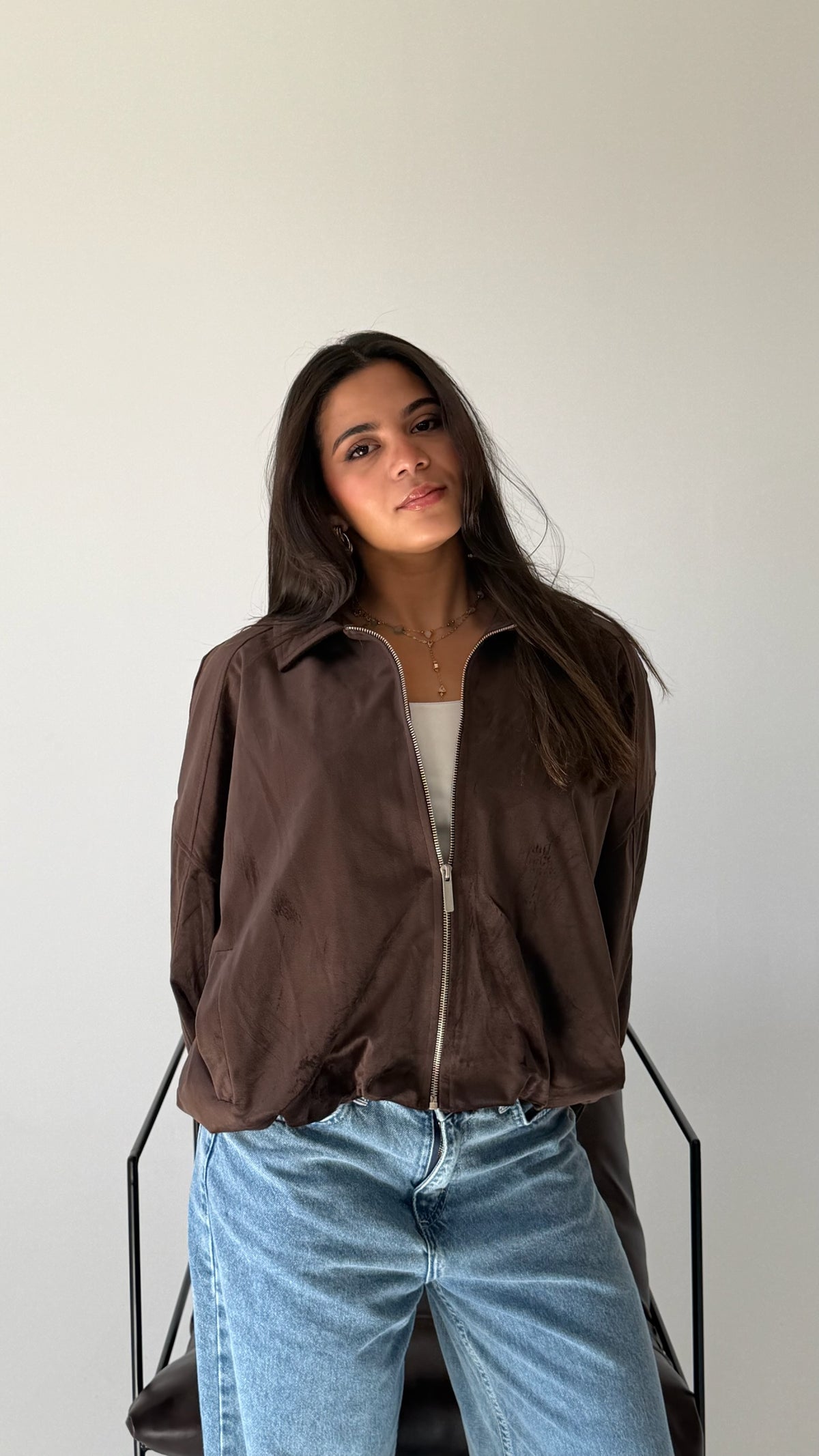 The Oversized Bomber Jacket In Brown