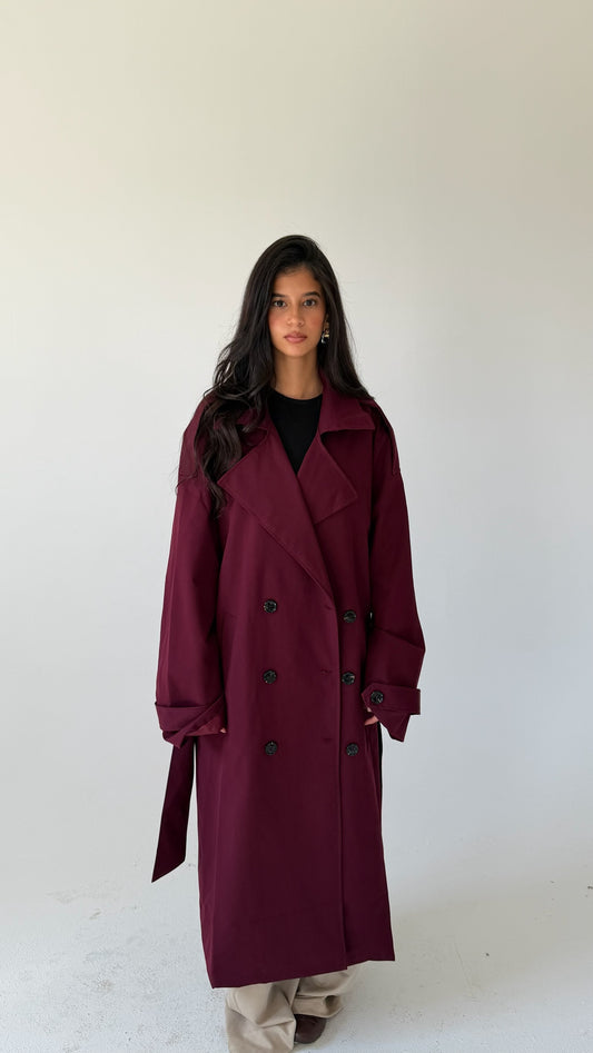 The City Coat In Burgundy