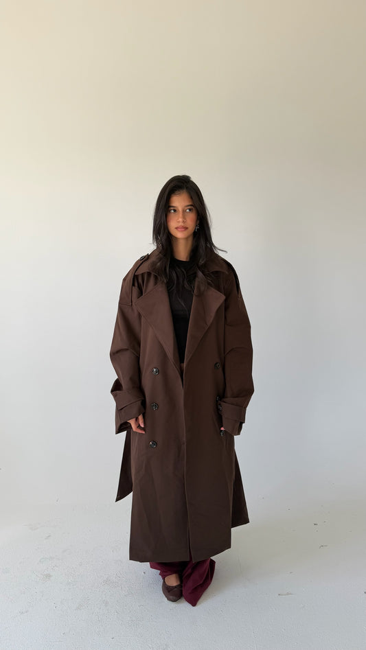The City Coat In Brown