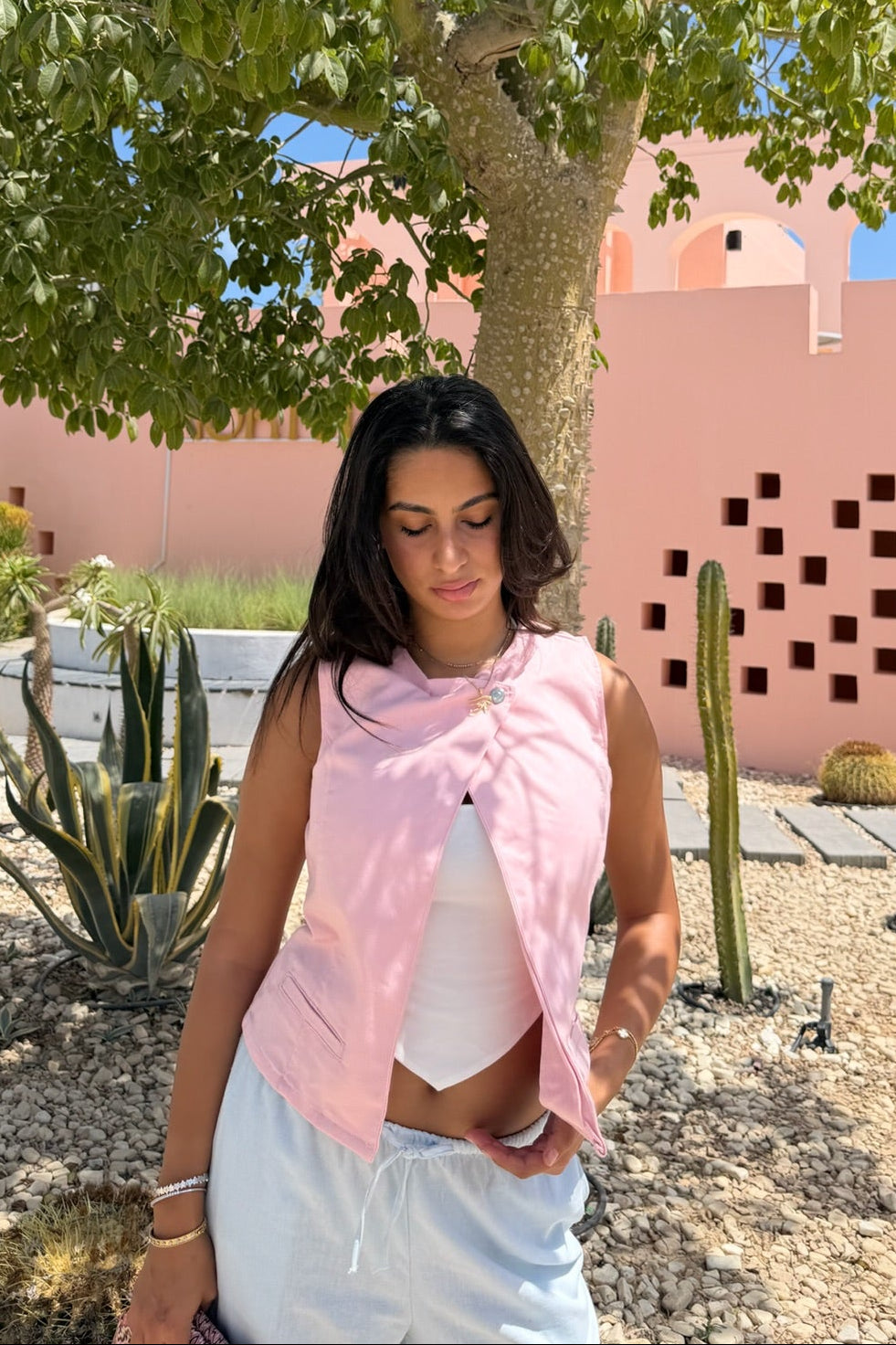 The Muse Vest In Pink