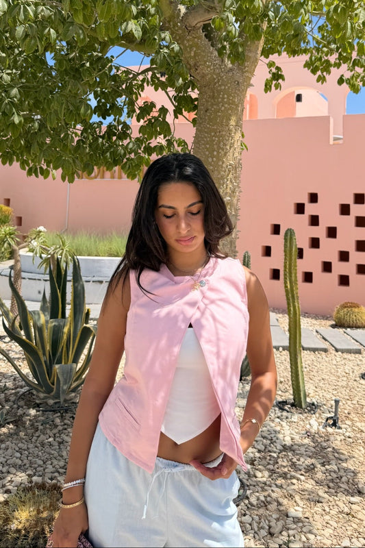 The Muse Vest In Pink