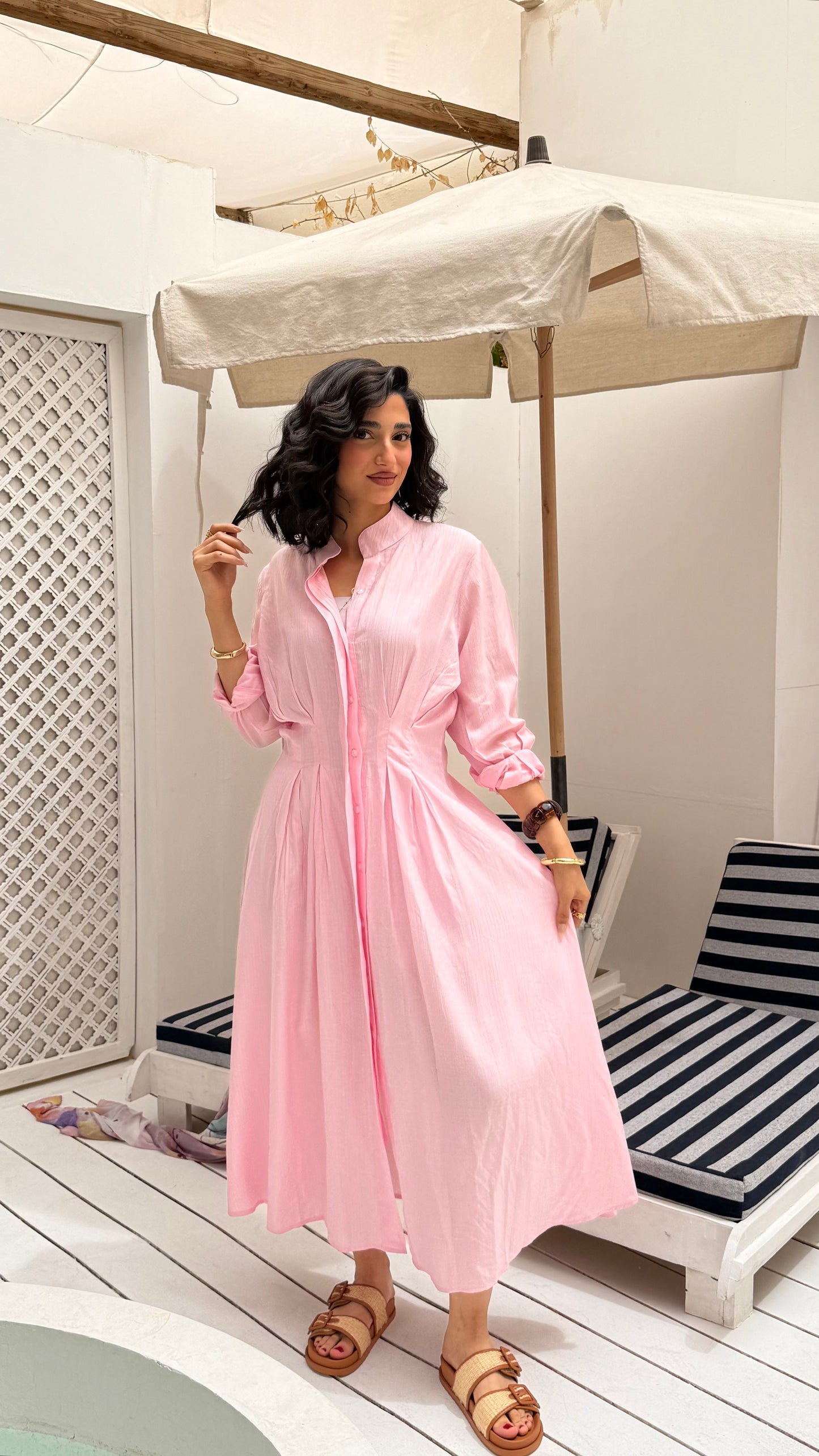 Cloud Waist Midi in Pink