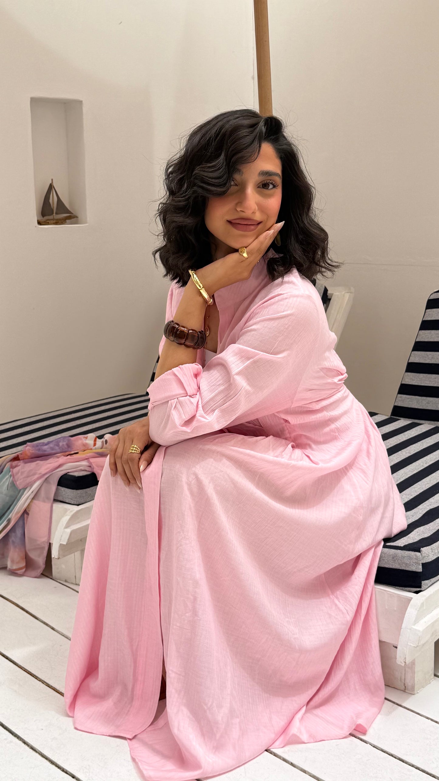 Cloud Waist Midi in Pink