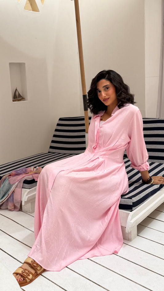 Cloud Waist Midi in Pink