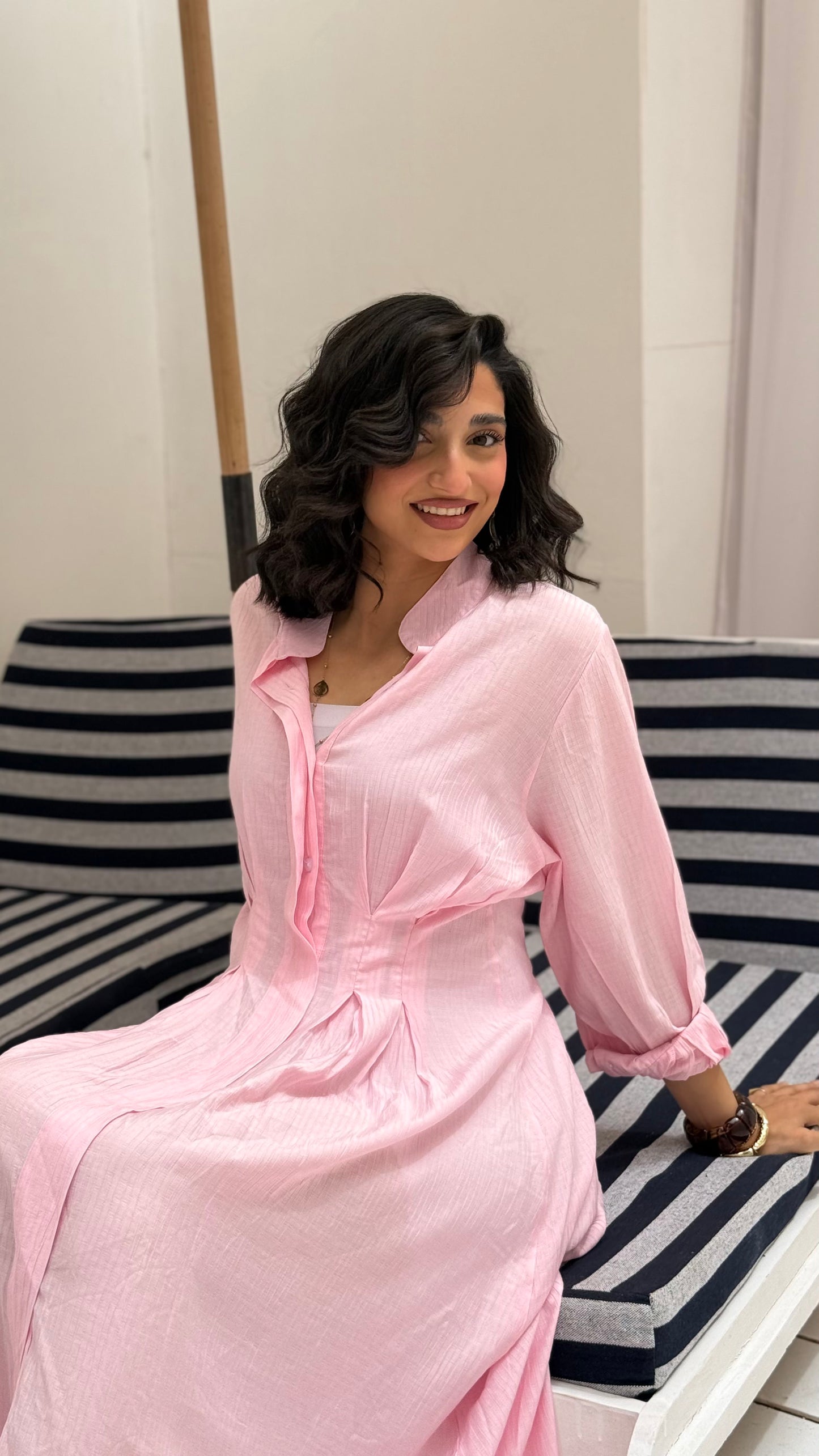 Cloud Waist Midi in Pink