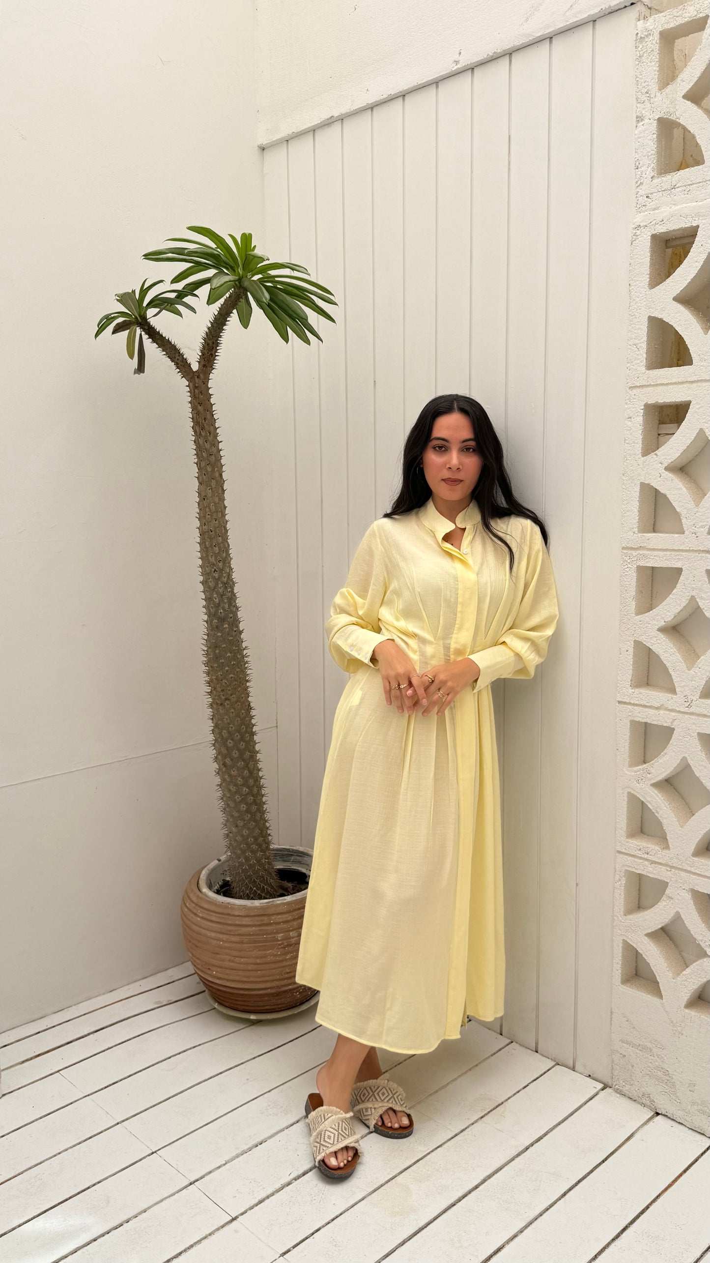 Cloud Waist Midi in Yellow
