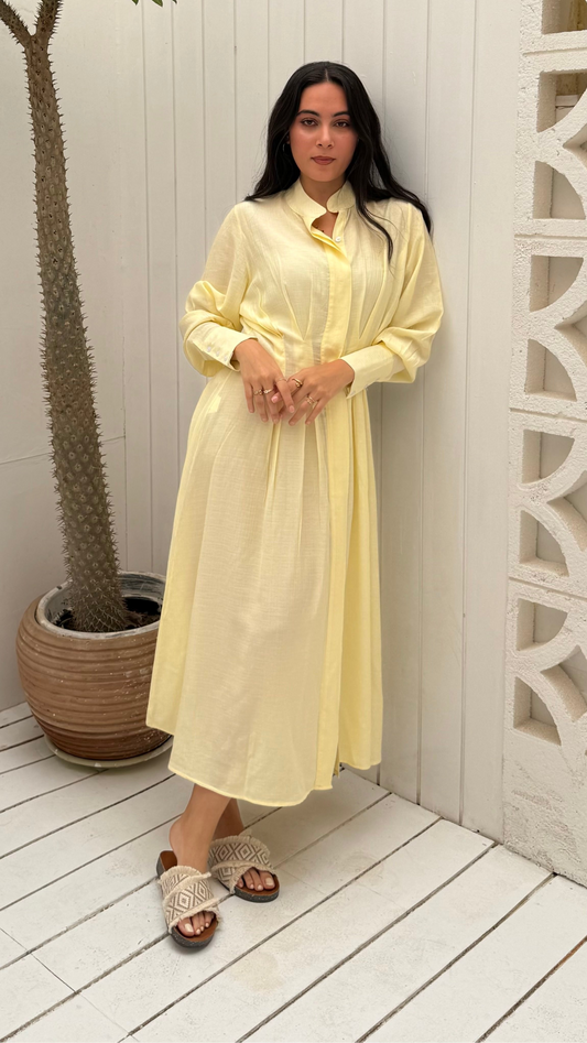 Cloud Waist Midi in Yellow
