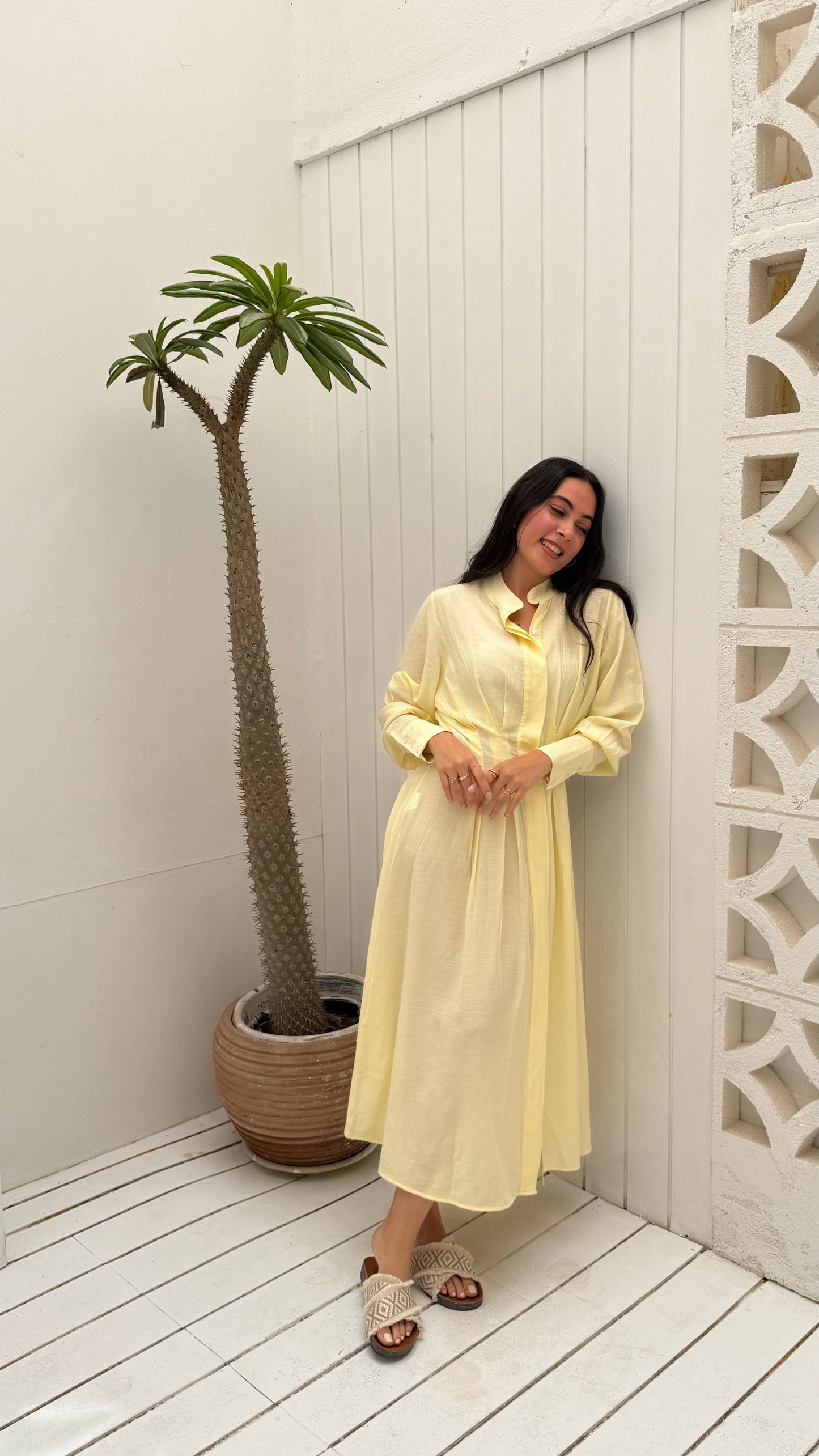 Cloud Waist Midi in Yellow