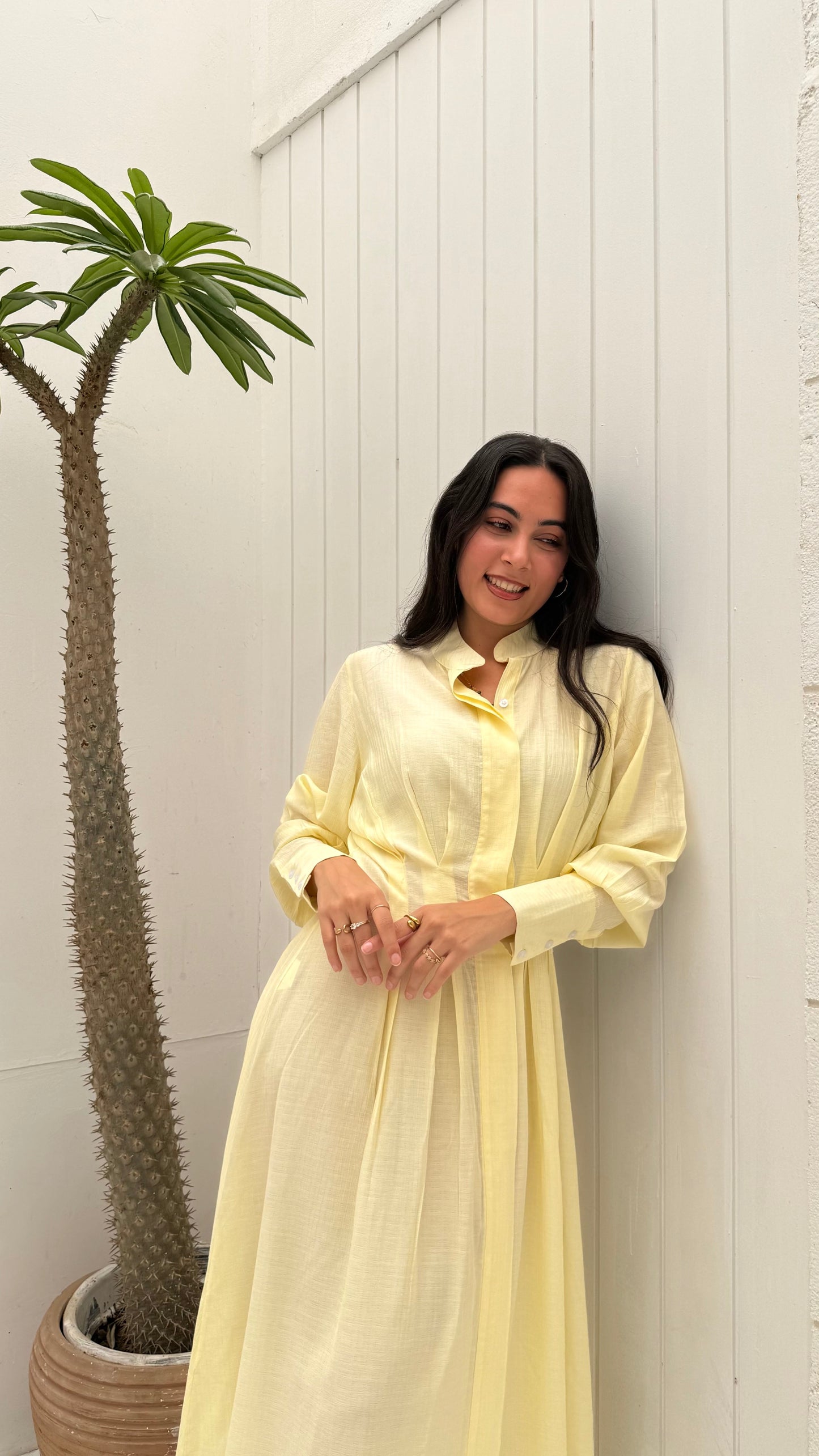 Cloud Waist Midi in Yellow