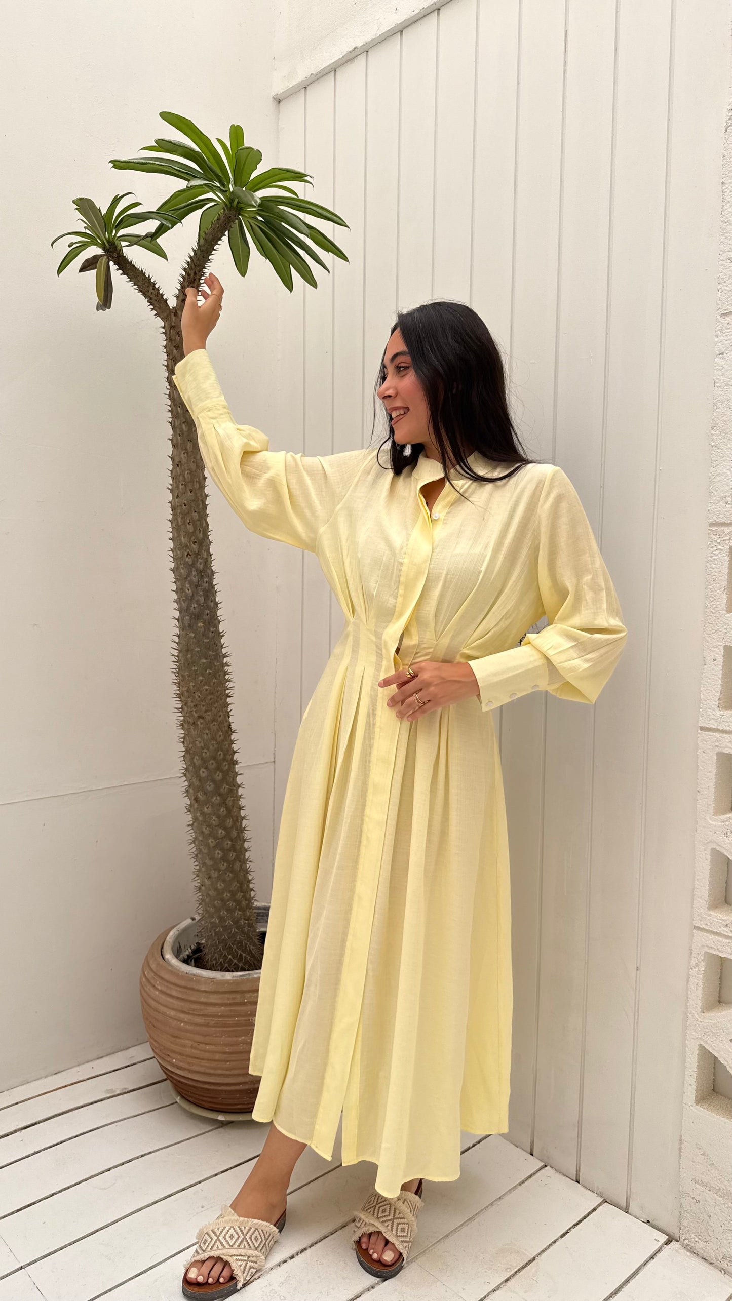 Cloud Waist Midi in Yellow