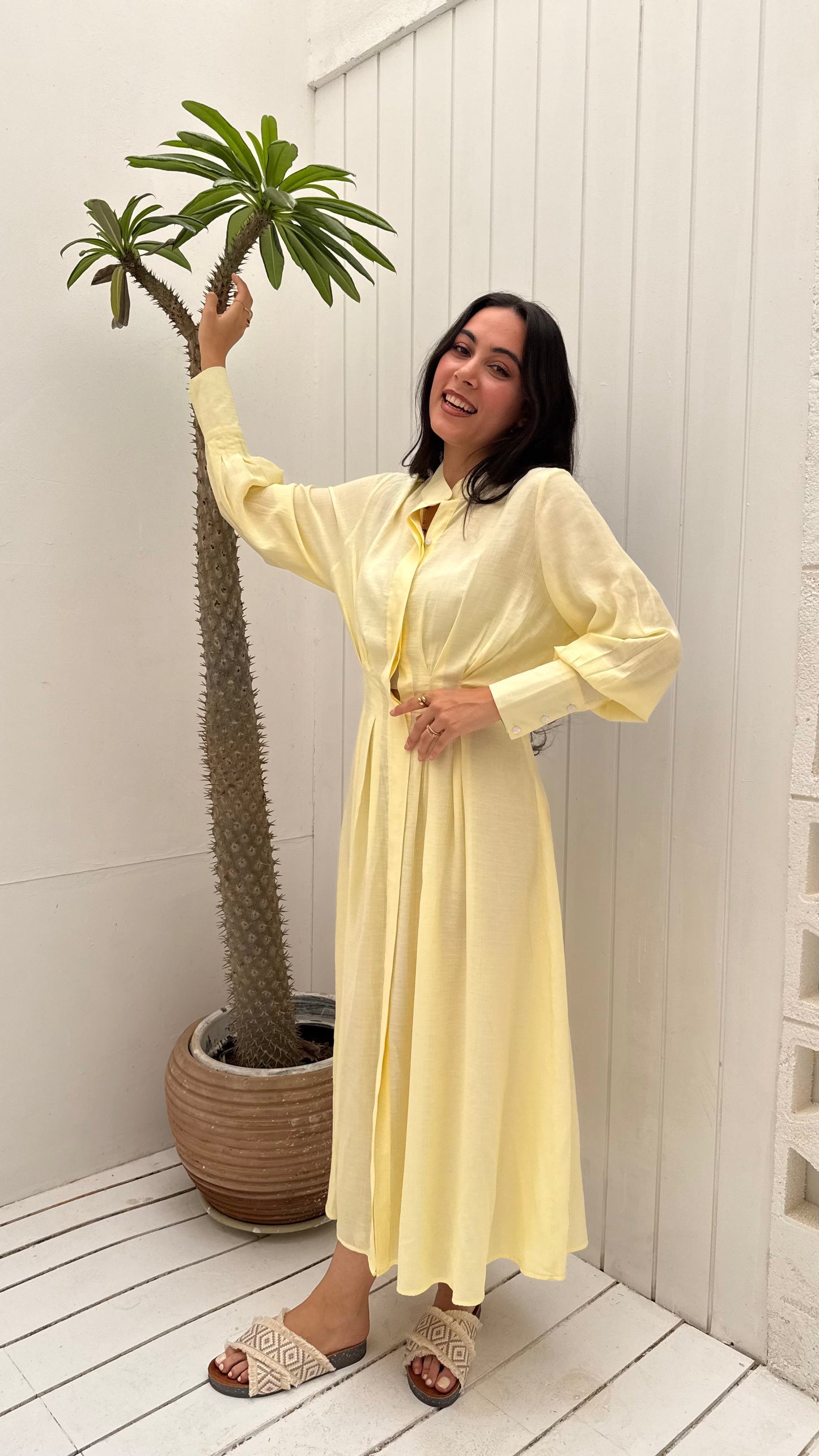 Cloud Waist Midi in Yellow