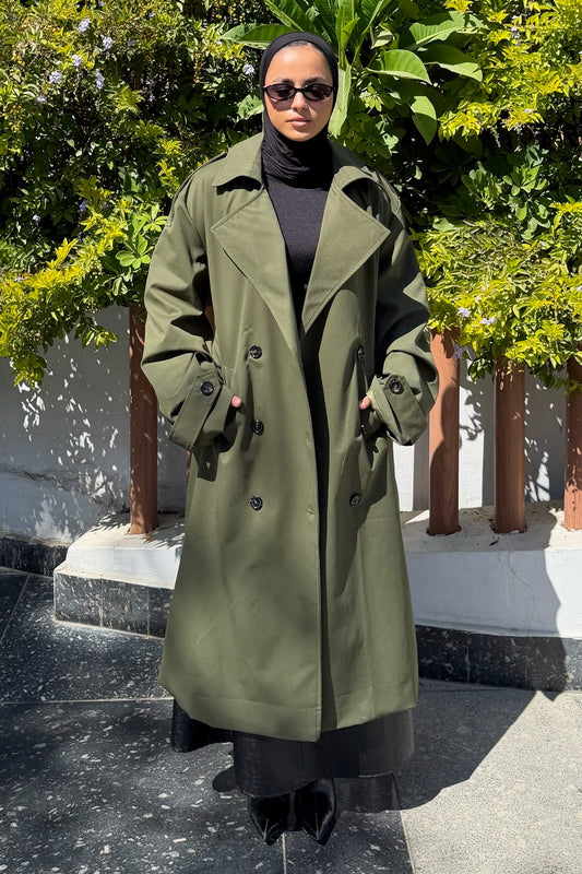 The City Coat In Dark Green
