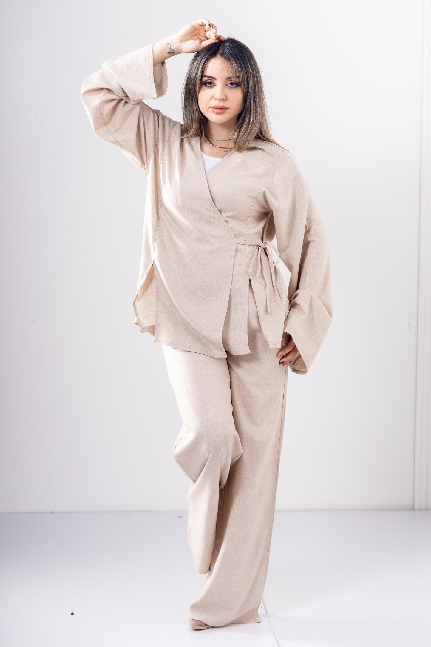Linen Pants In Beige