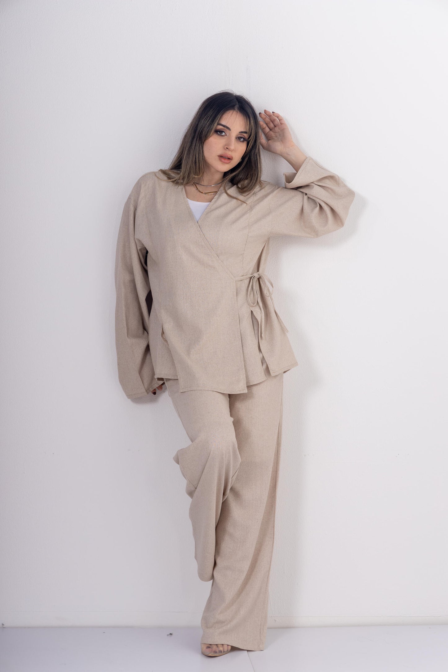 Linen Pants In Beige