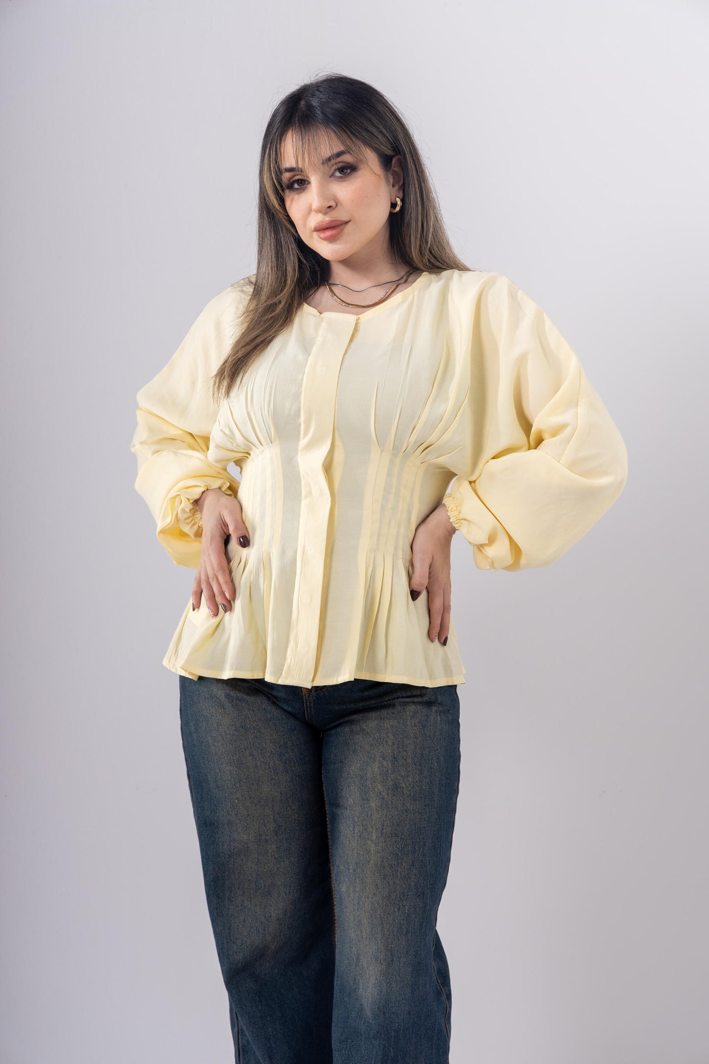 Pintuck Shirt In Yellow