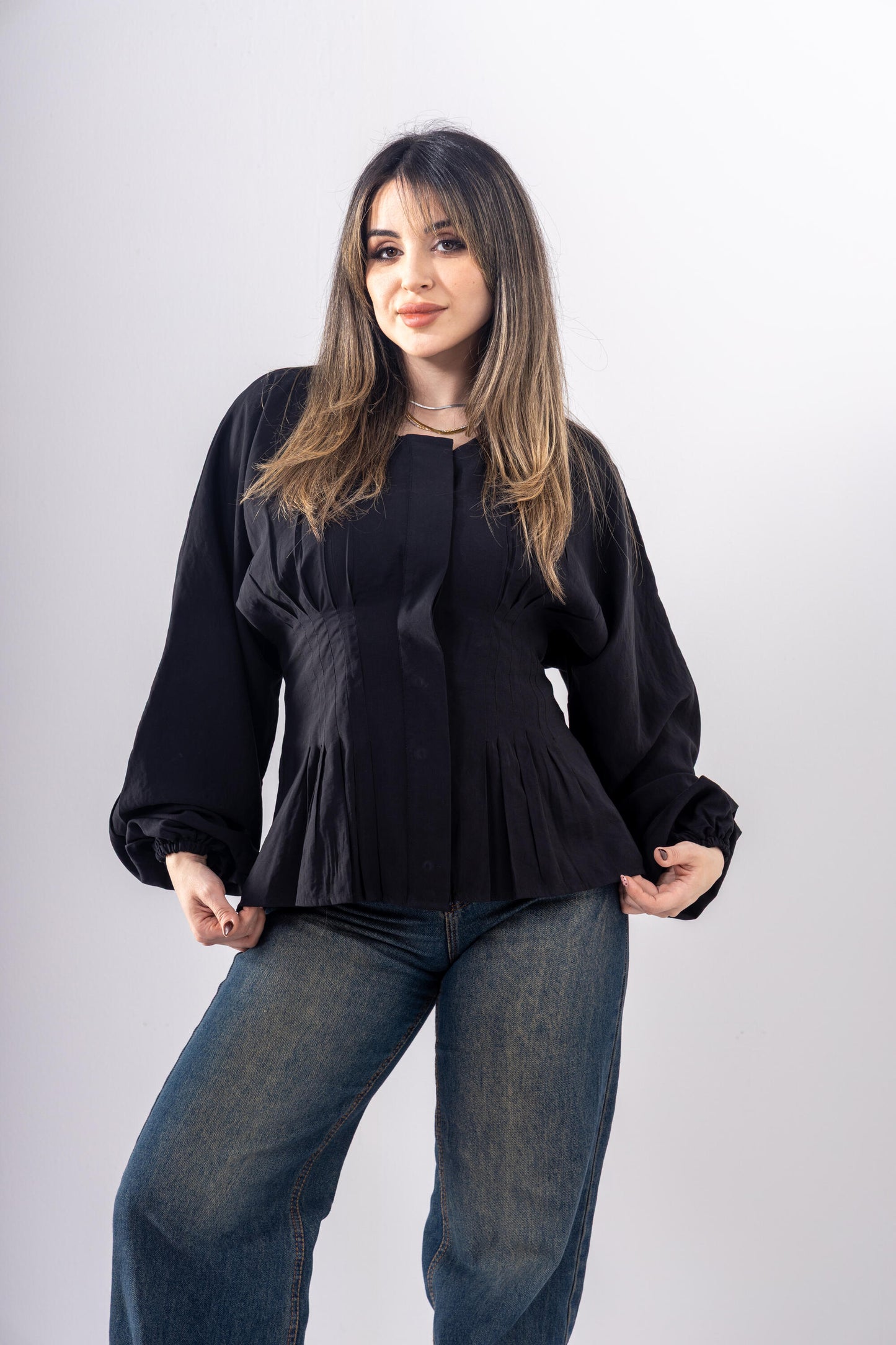 Pintuck Shirt In Black