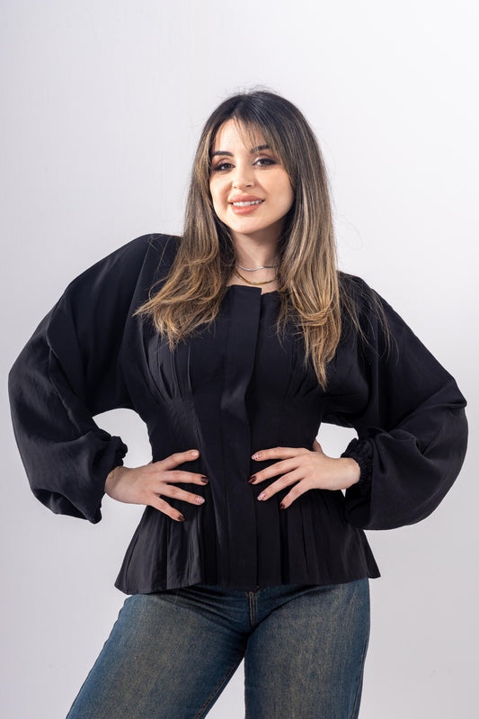 Pintuck Shirt In Black