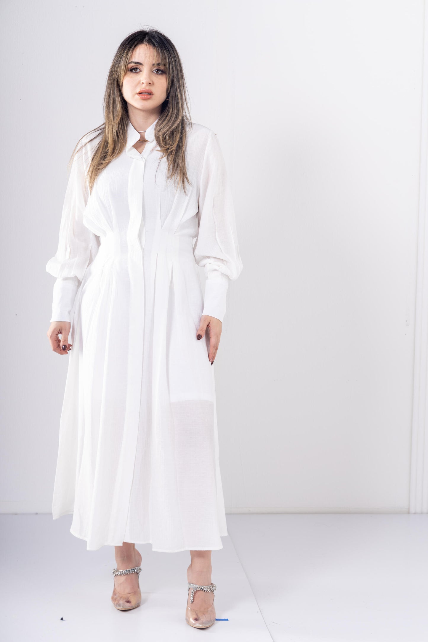 Cloud Waist Midi in White