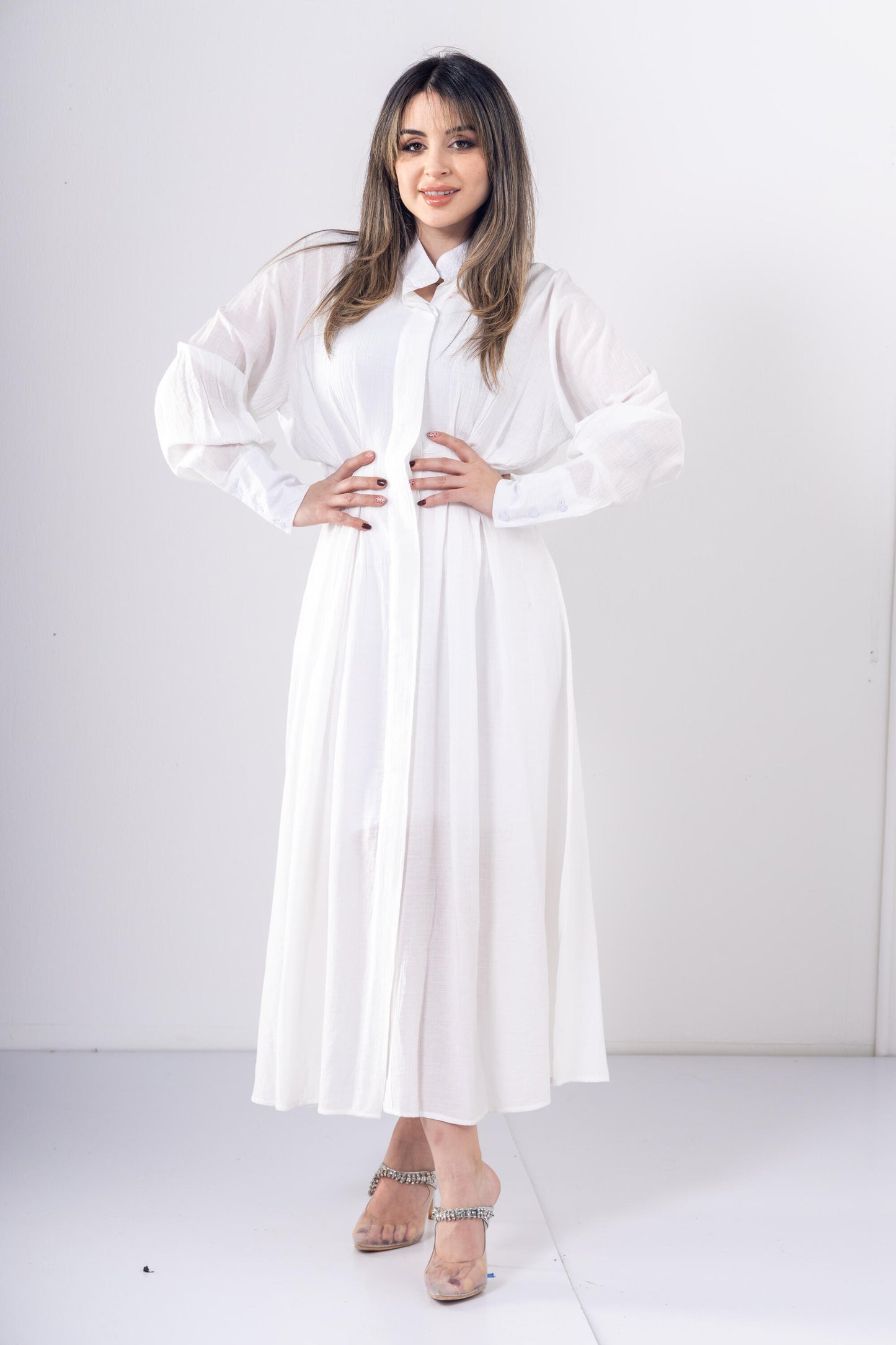Cloud Waist Midi in White
