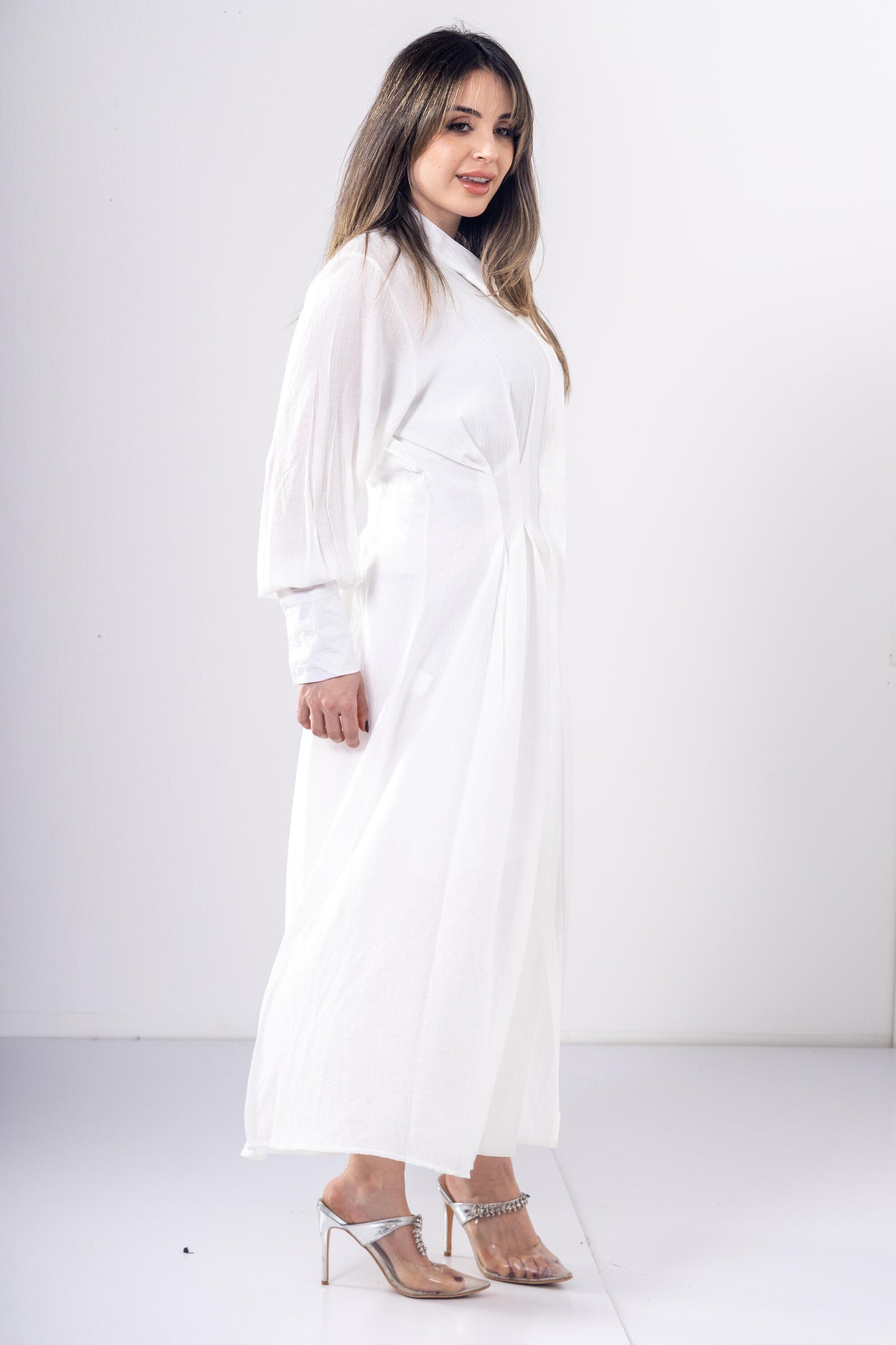 Cloud Waist Midi in White