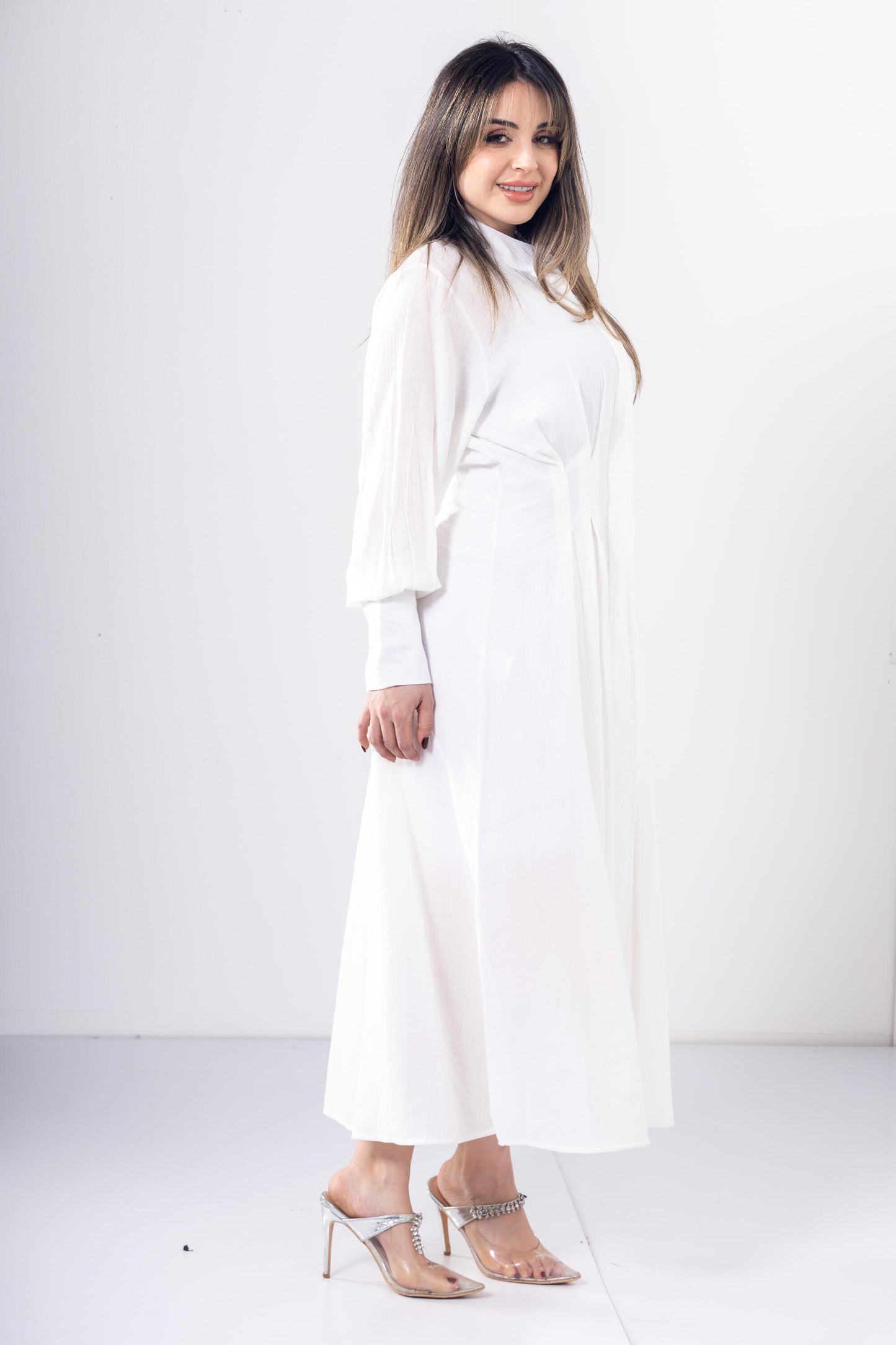 Cloud Waist Midi in White
