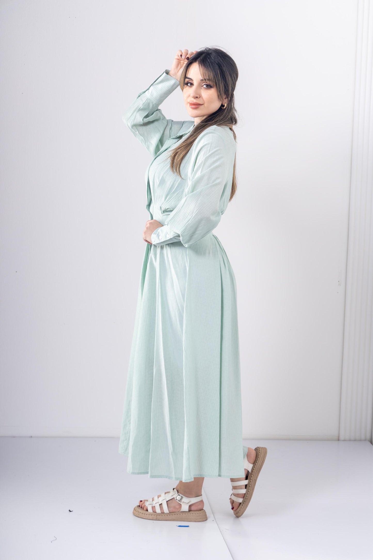 Cloud Waist Midi in Mint