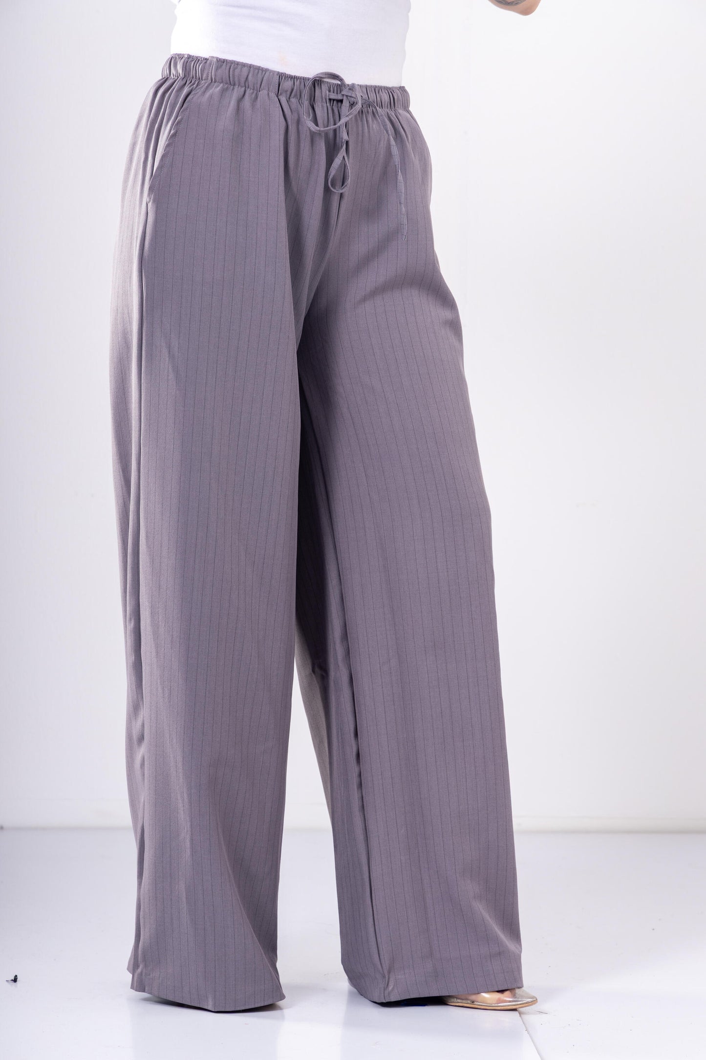 Dark Grey Pinstriped Pants